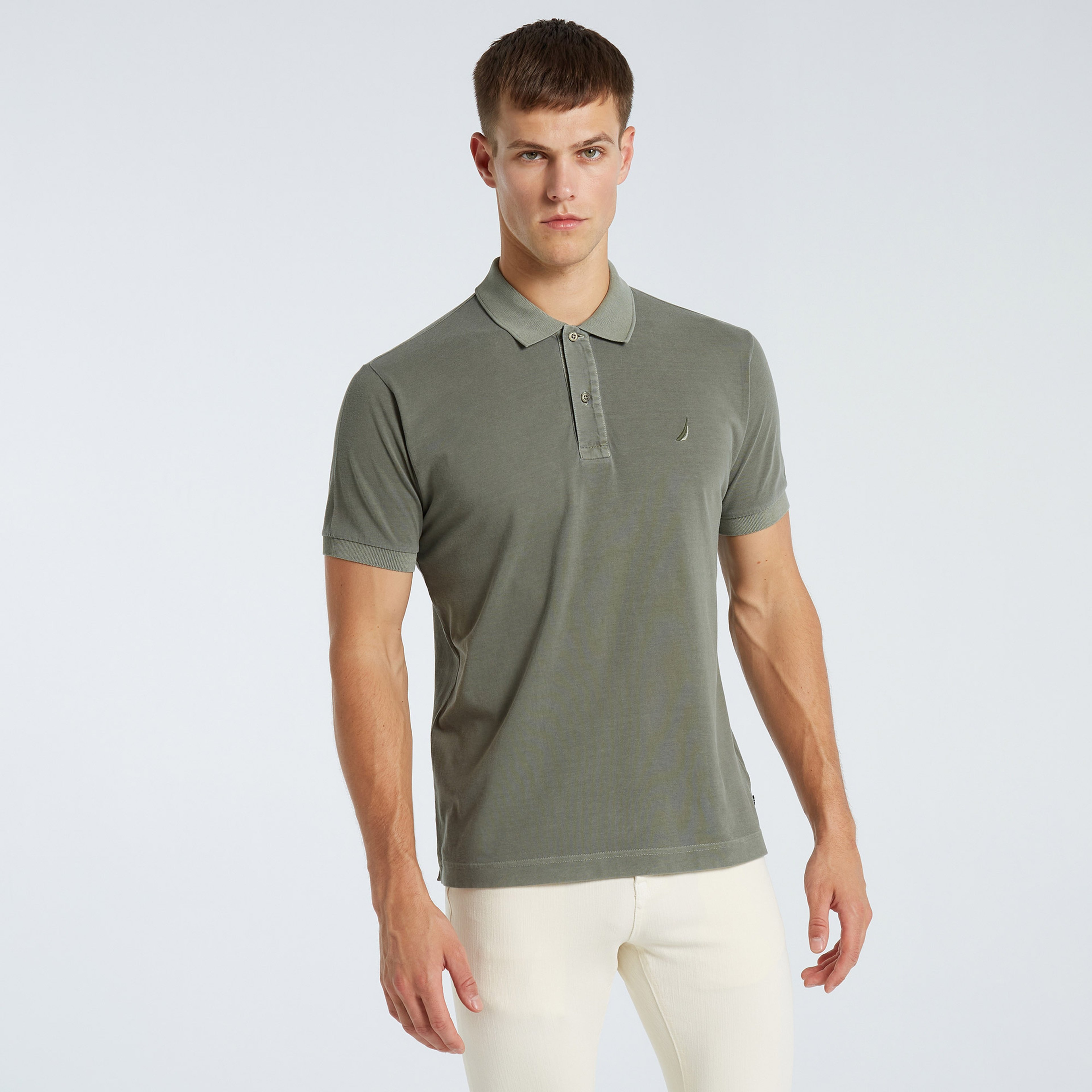 Nautica Erkek Yeşil Classic Fit Kısa Kollu Polo Yaka T-Shirt