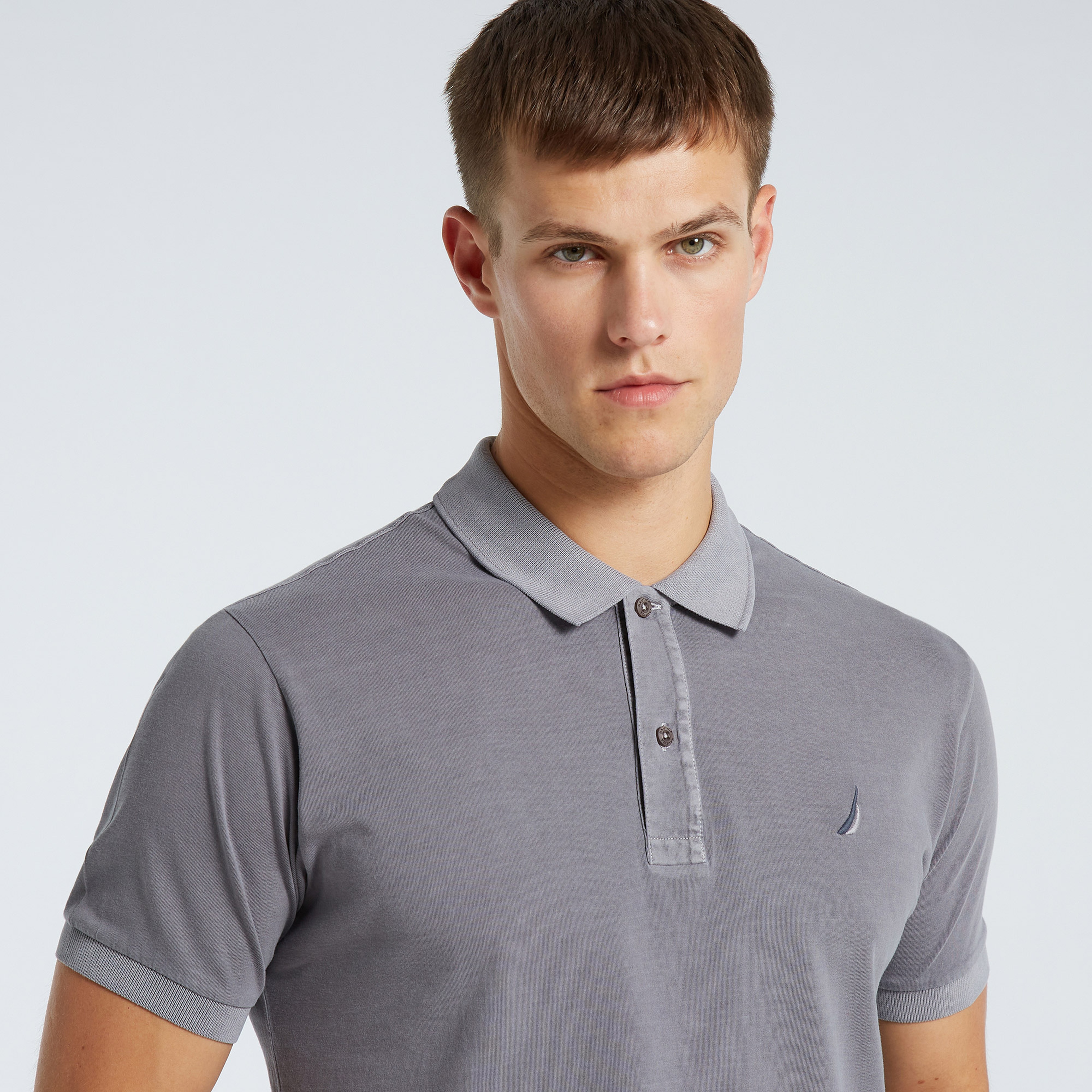Nautica Erkek Gri Classic Fit Kısa Kollu Polo Yaka T-Shirt