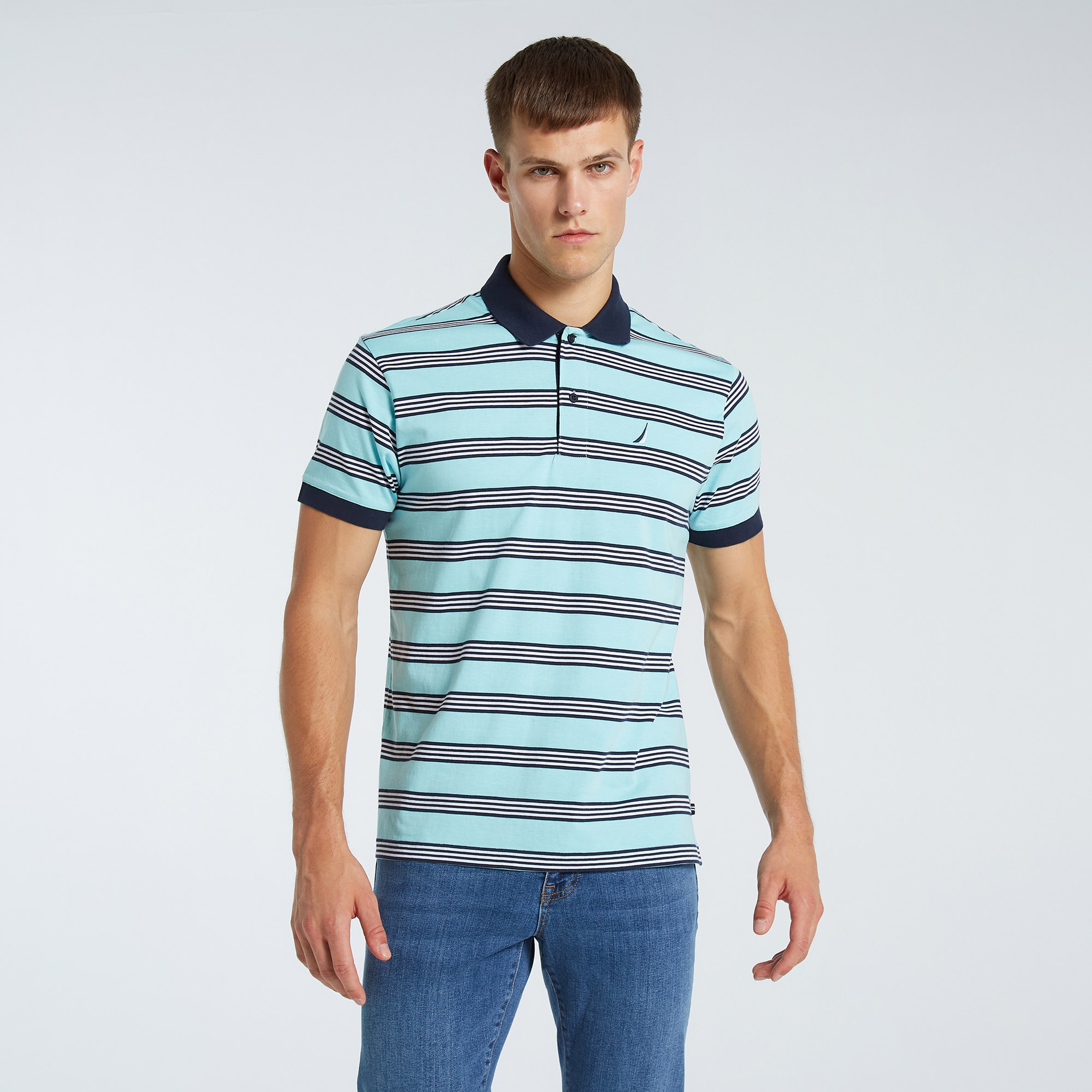 NAUTICA ERKEK MAVİ CLASSIC FIT KISA KOLLU POLO