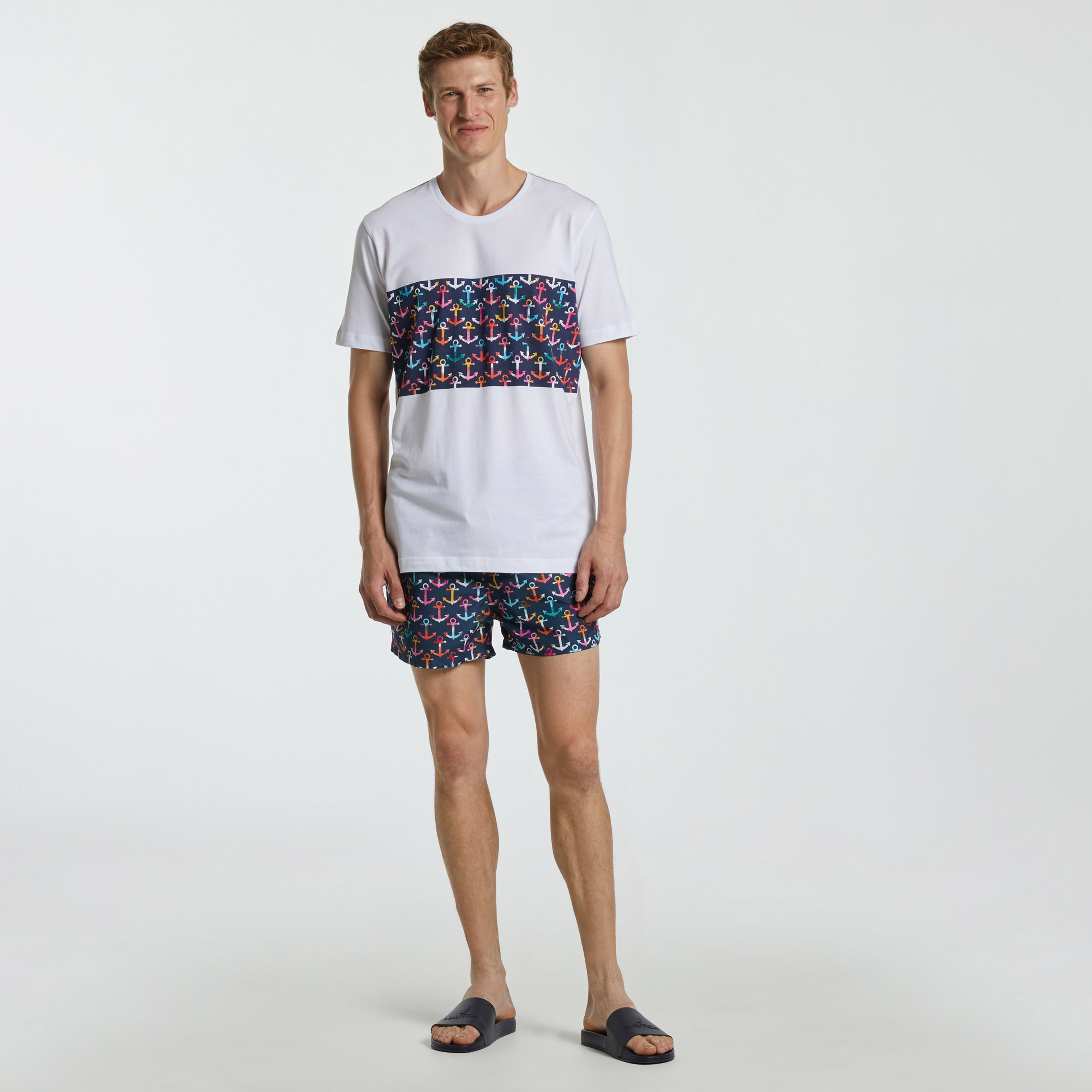 NAUTICA ERKEK BEYAZ STANDART FIT KISA KOLLU T-SHIRT