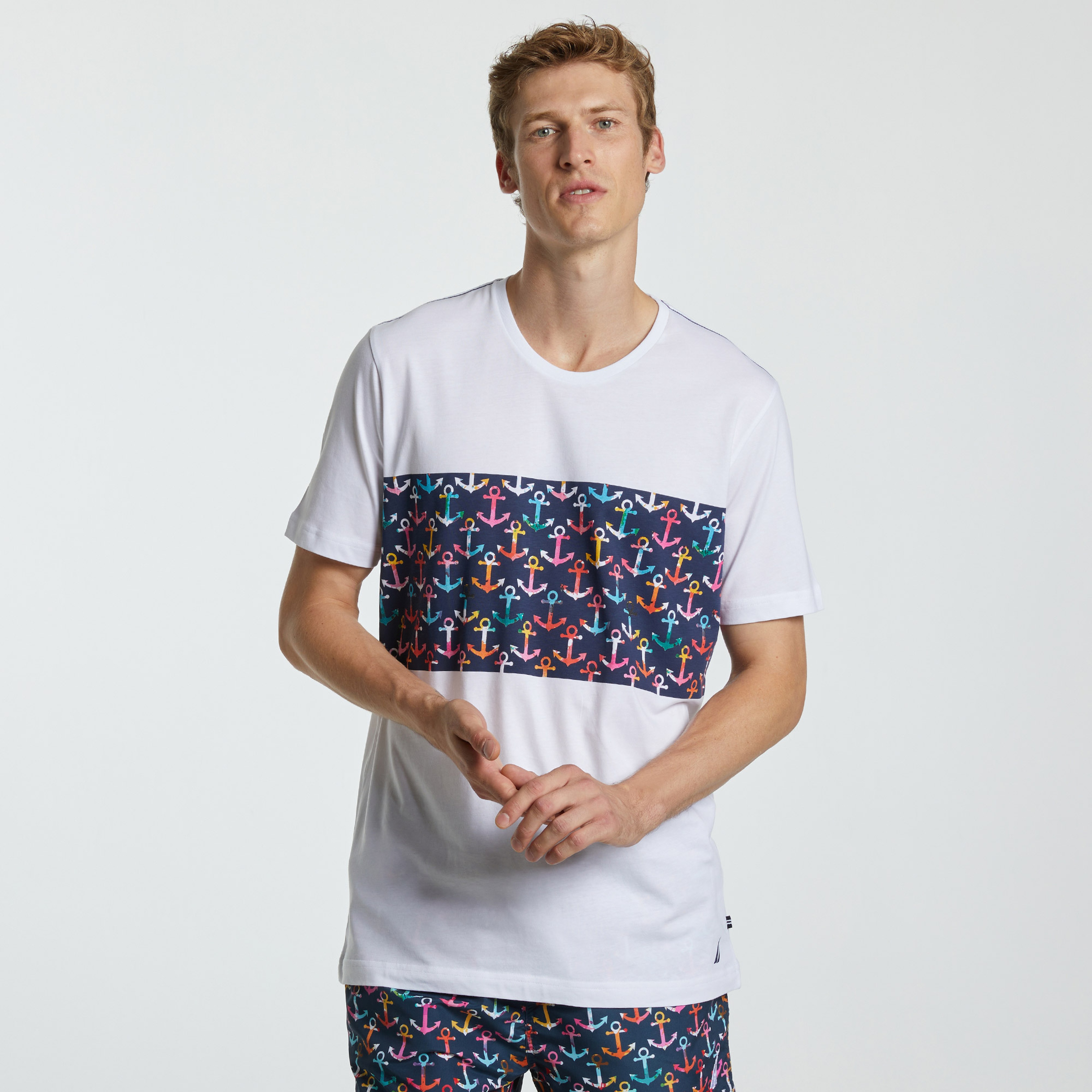 NAUTICA ERKEK BEYAZ STANDART FIT KISA KOLLU T-SHIRT
