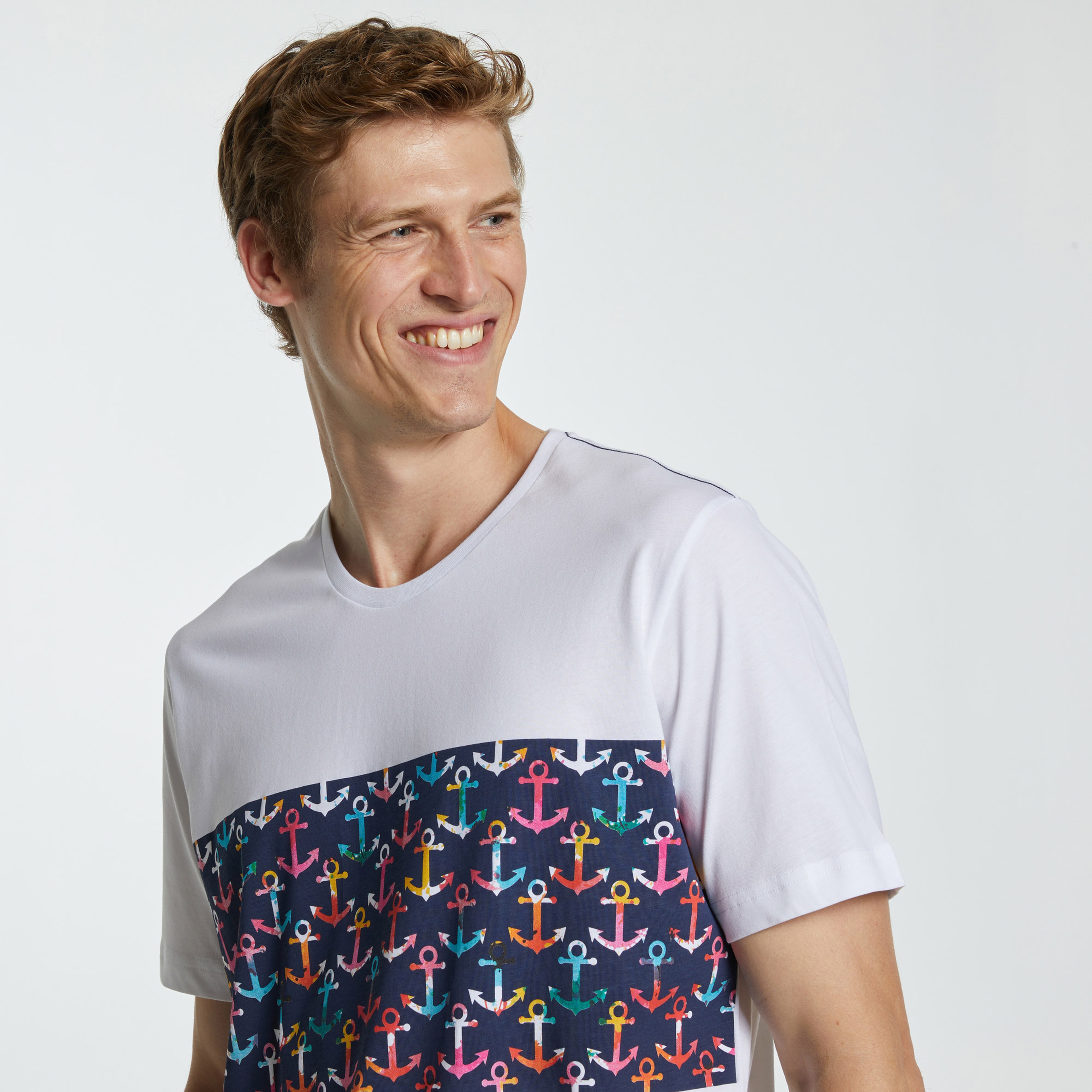 NAUTICA ERKEK BEYAZ STANDART FIT KISA KOLLU T-SHIRT