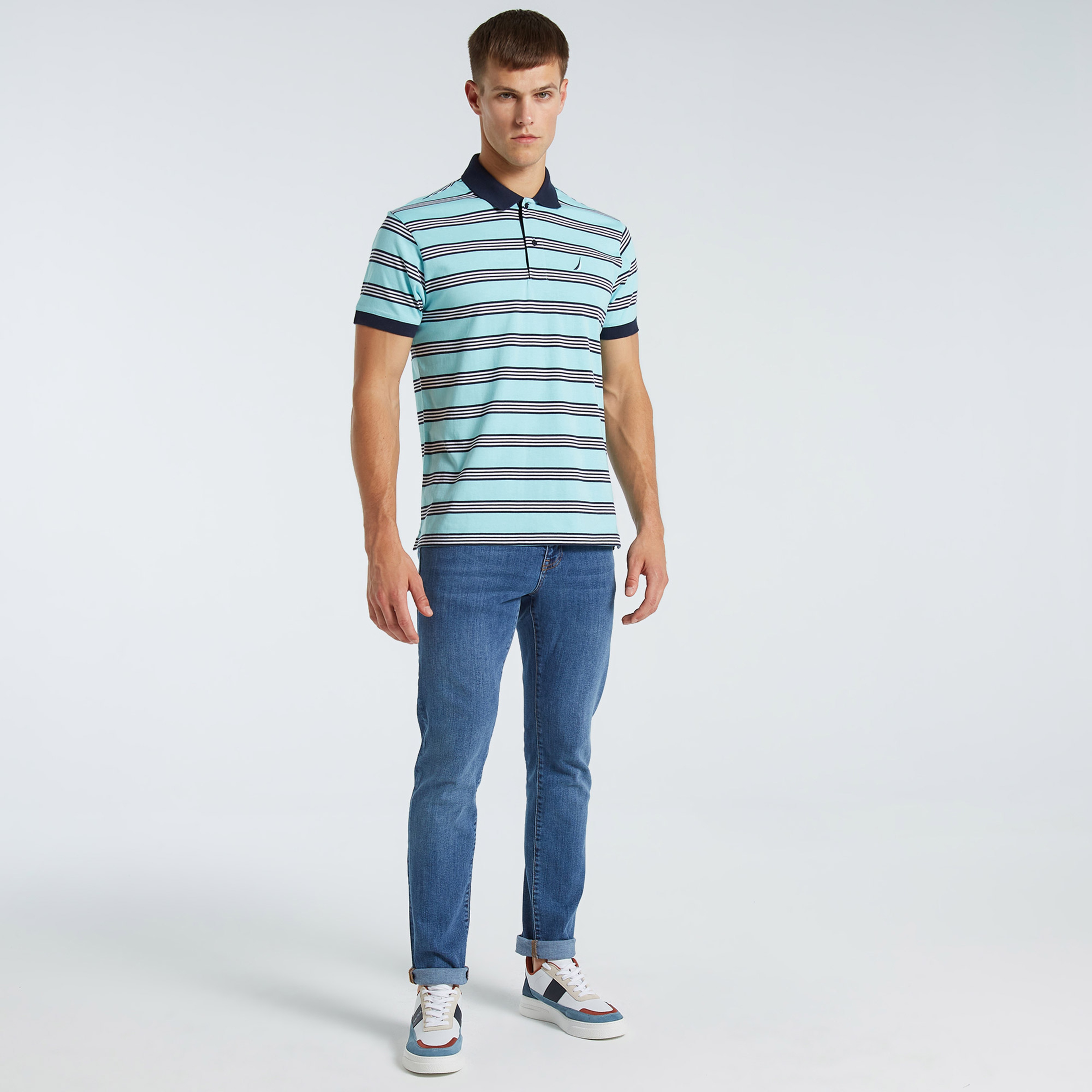 NAUTICA ERKEK MAVİ CLASSIC FIT KISA KOLLU POLO