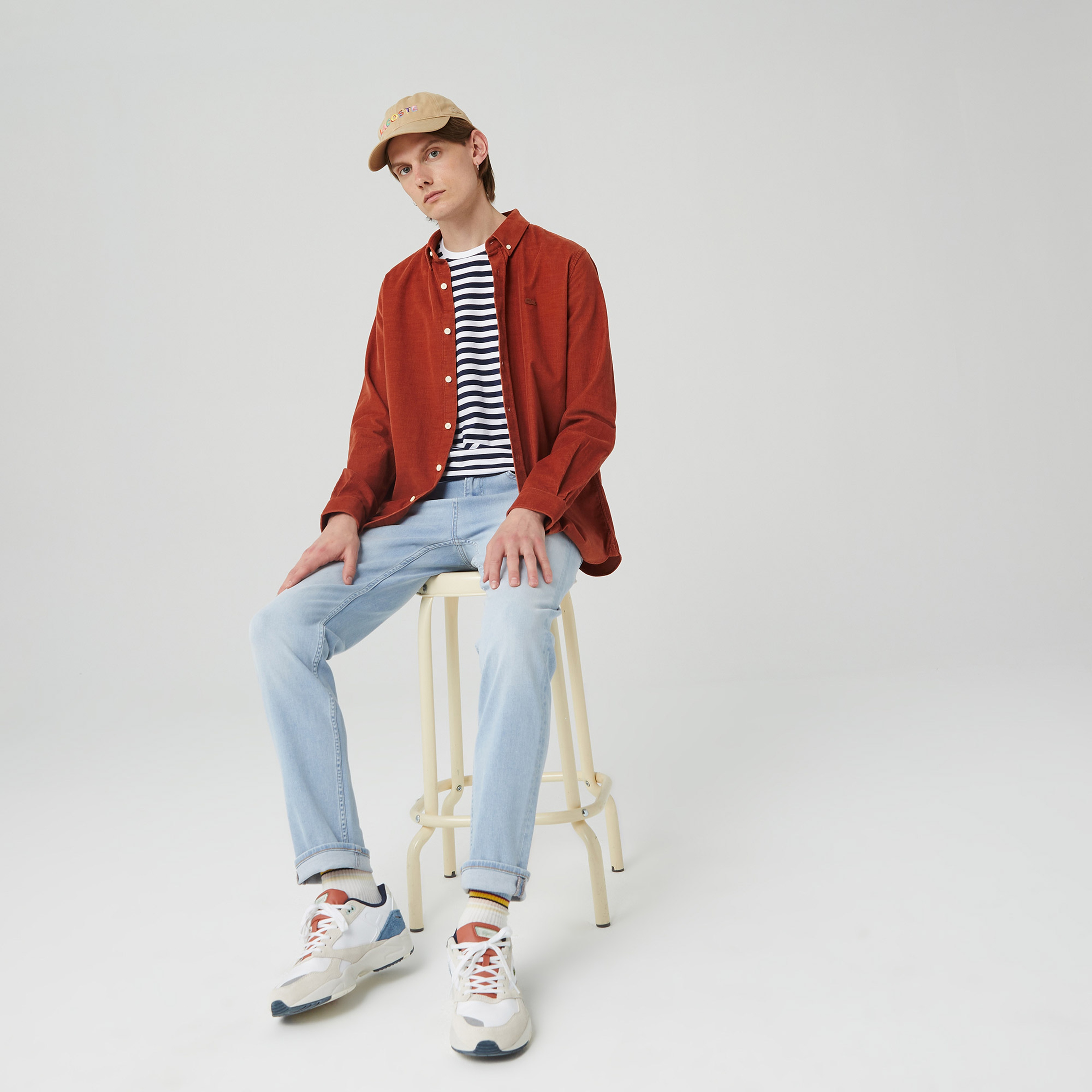 Lacoste Erkek Slim Fit Denim Mavi Pantolon