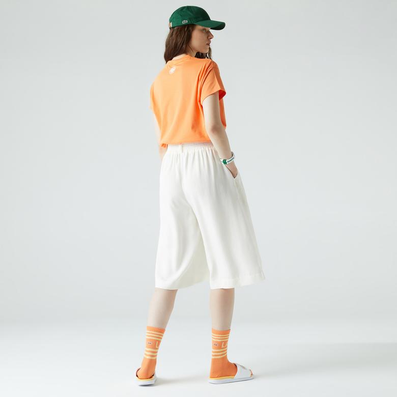 Kadın Relaxed Fit Beyaz Bermuda