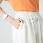 Kadın Relaxed Fit Beyaz Bermuda