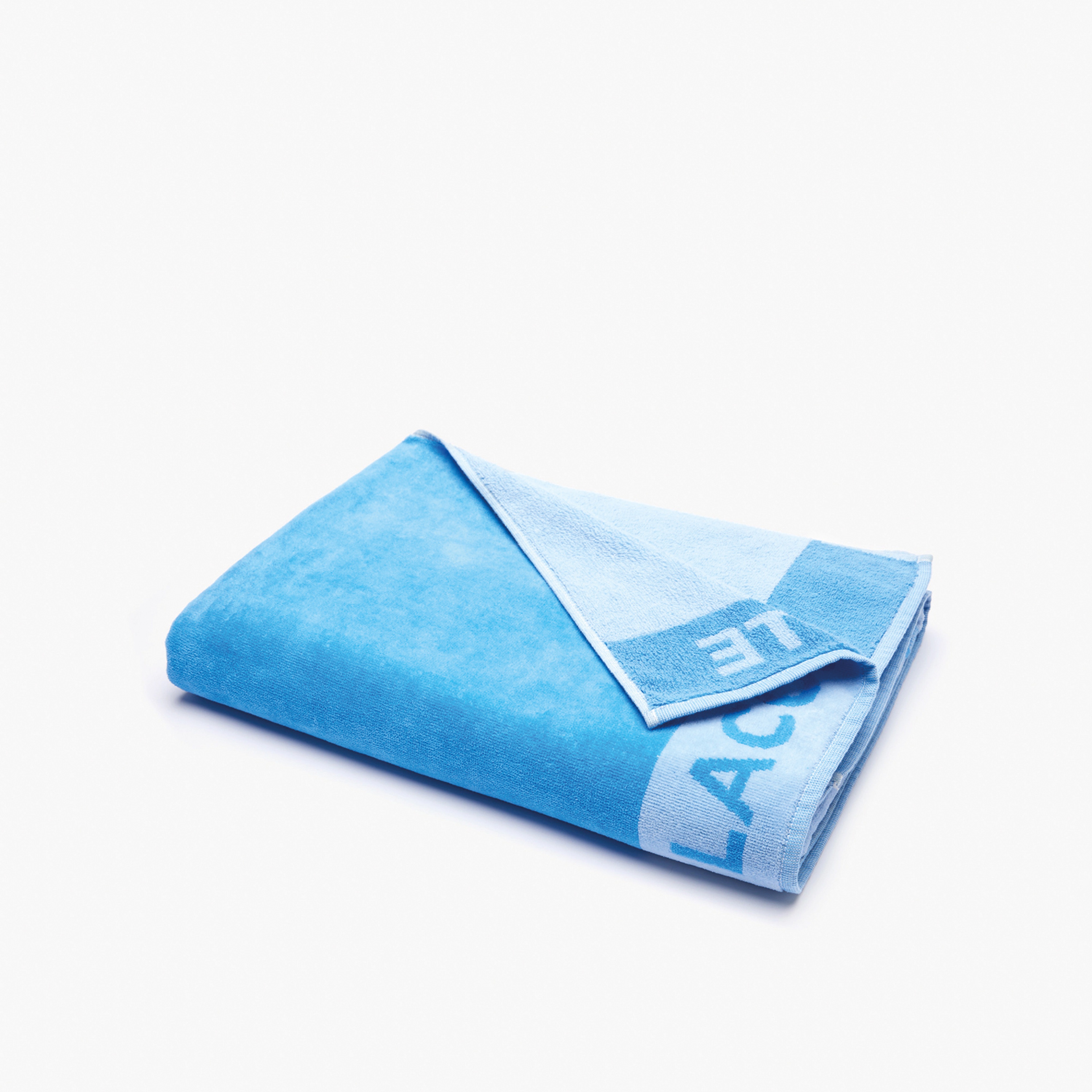 Lacoste Baskılı Mavi Plaj Havlu