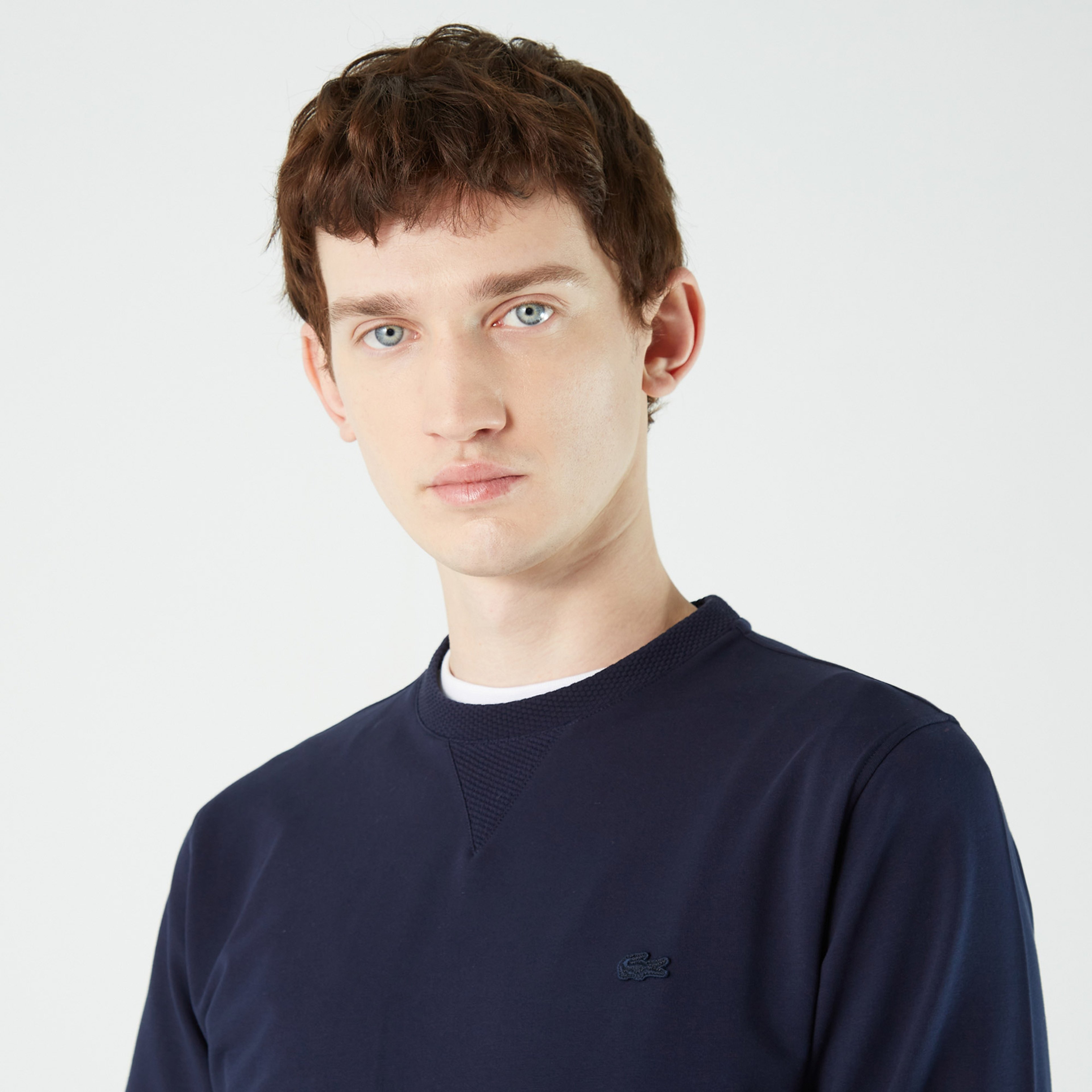 Erkek Slim Fit Bisiklet Yaka Lacivert Sweatshirt