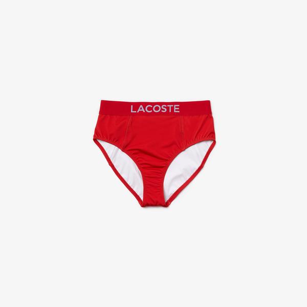 Lacoste Kadın Baskılı Kırmızı Bikini Altı