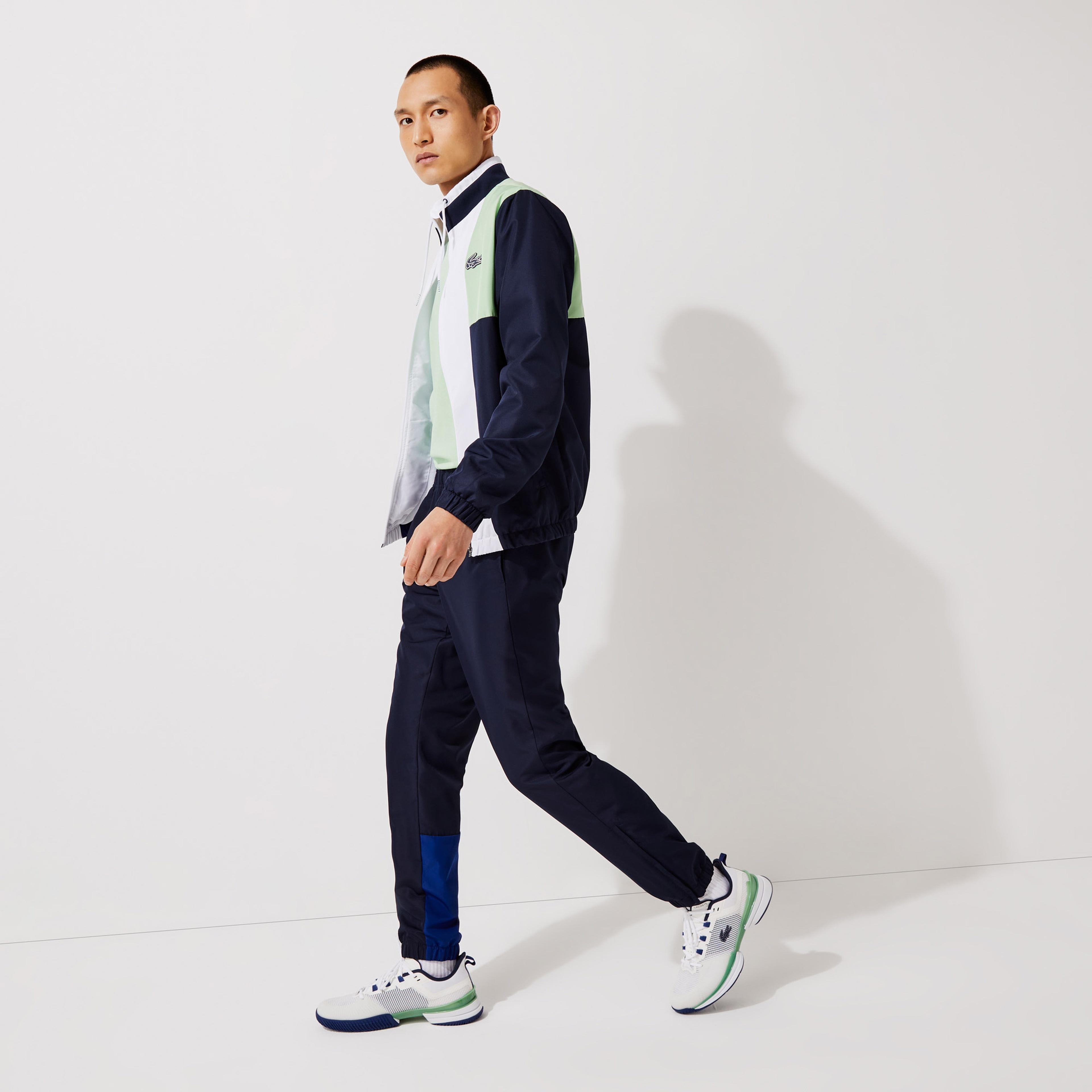 Lacoste SPORT Erkek Regular Fit Dik Yaka Renk Bloklu Lacivert Eşofman Takımı
