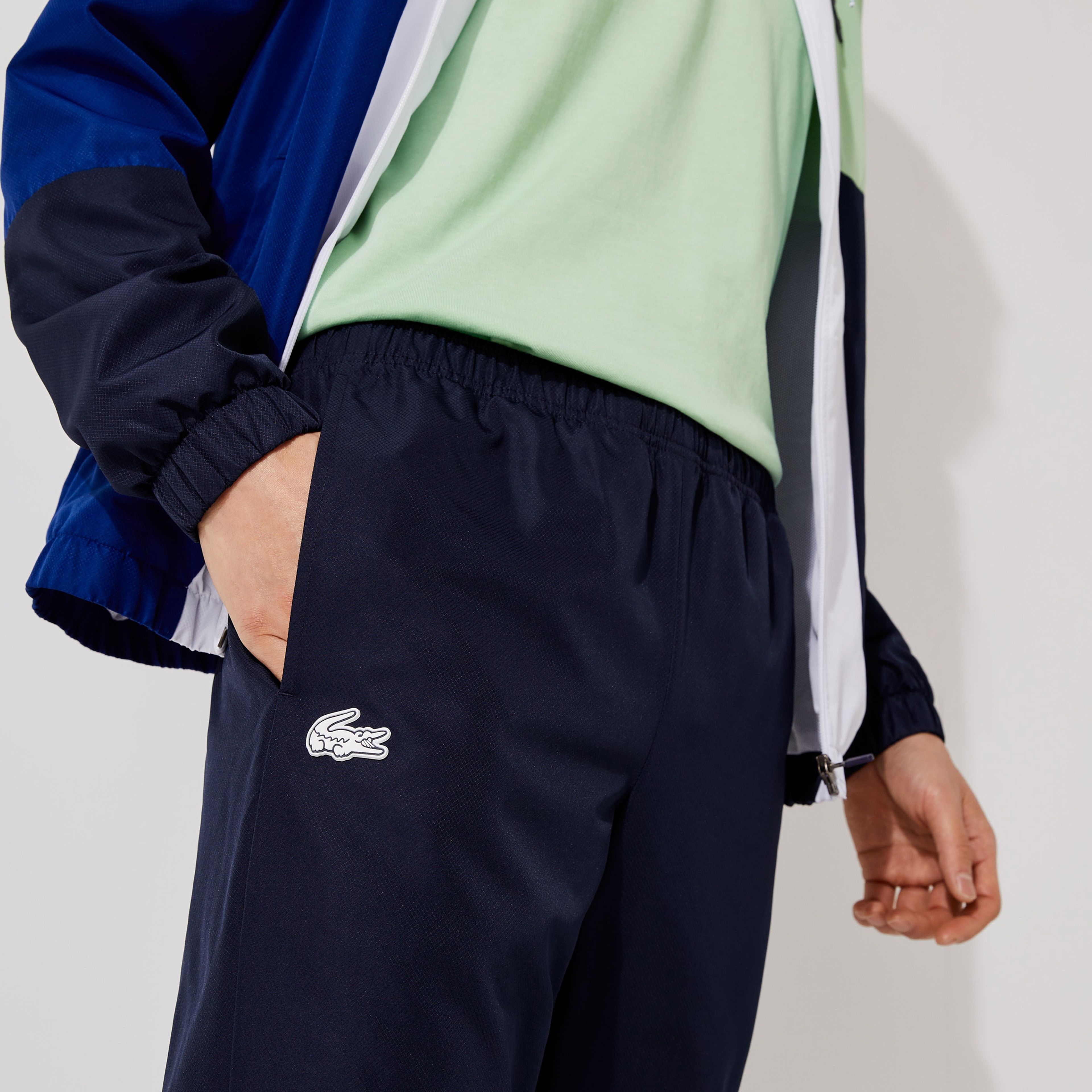 Lacoste SPORT Erkek Regular Fit Dik Yaka Renk Bloklu Lacivert Eşofman Takımı