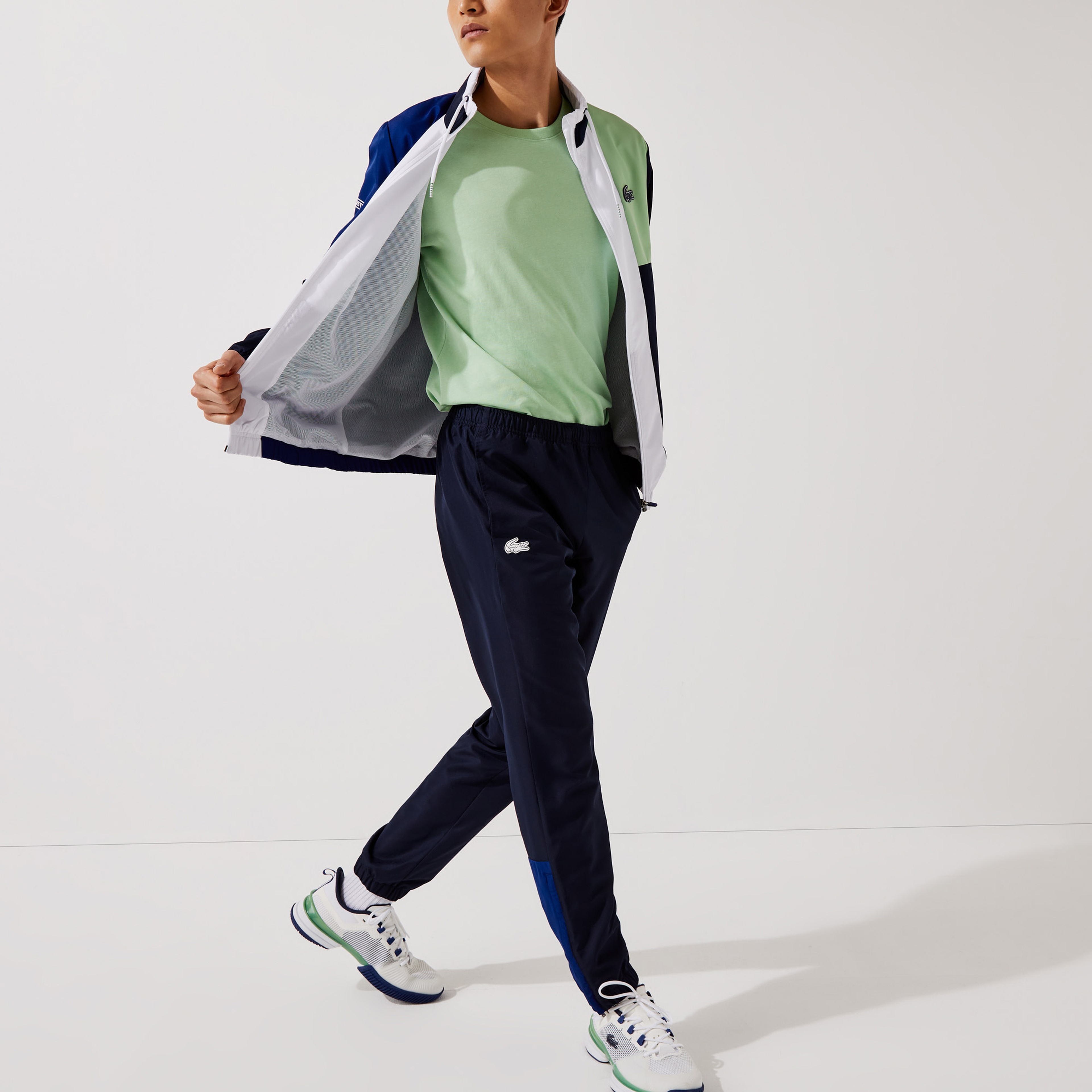 Lacoste SPORT Erkek Regular Fit Dik Yaka Renk Bloklu Lacivert Eşofman Takımı