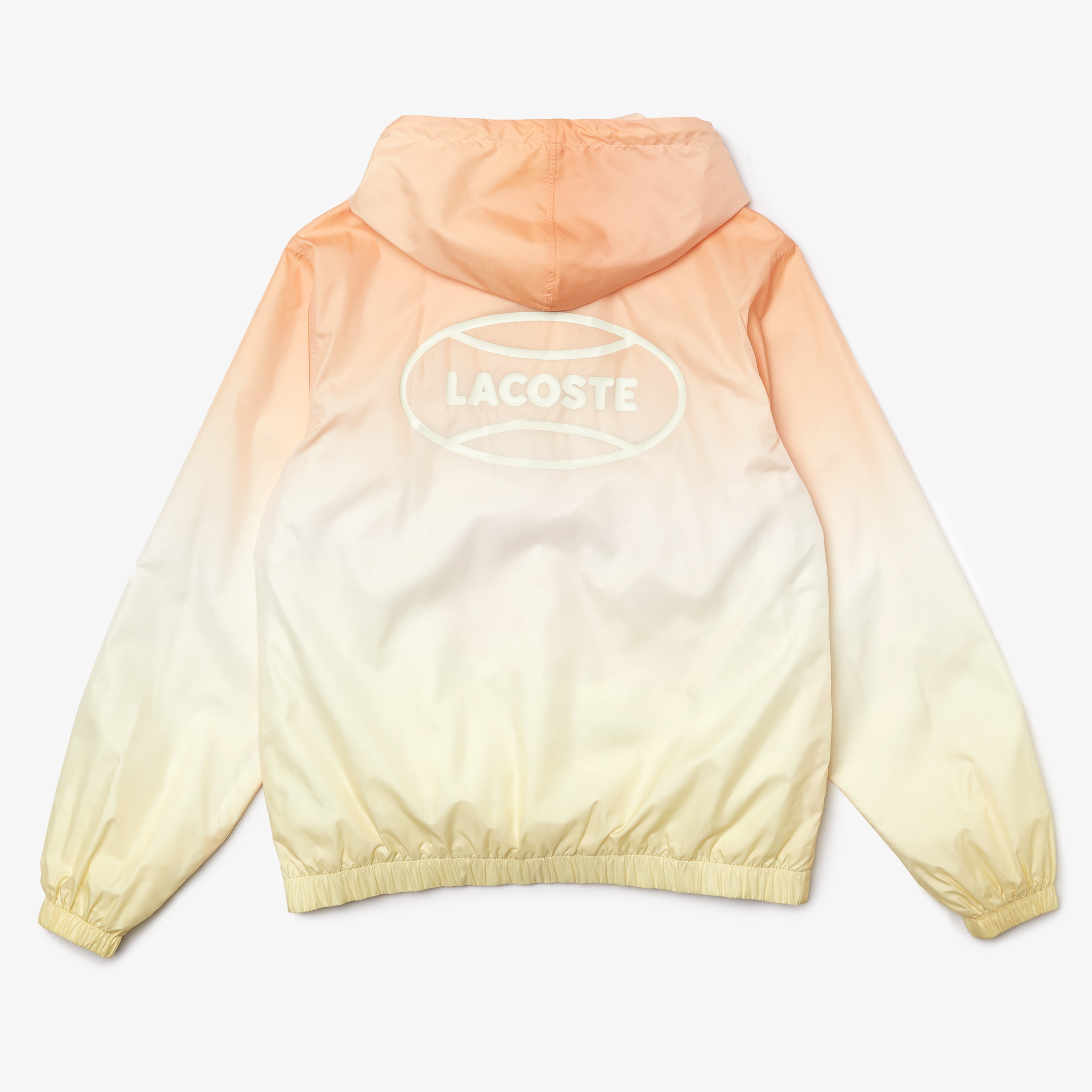 Lacoste L!VE Unisex Kapüşonlu Baskılı Turuncu Ceket