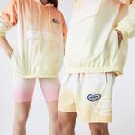 Lacoste L!VE Unisex Kapüşonlu Baskılı Turuncu Ceket