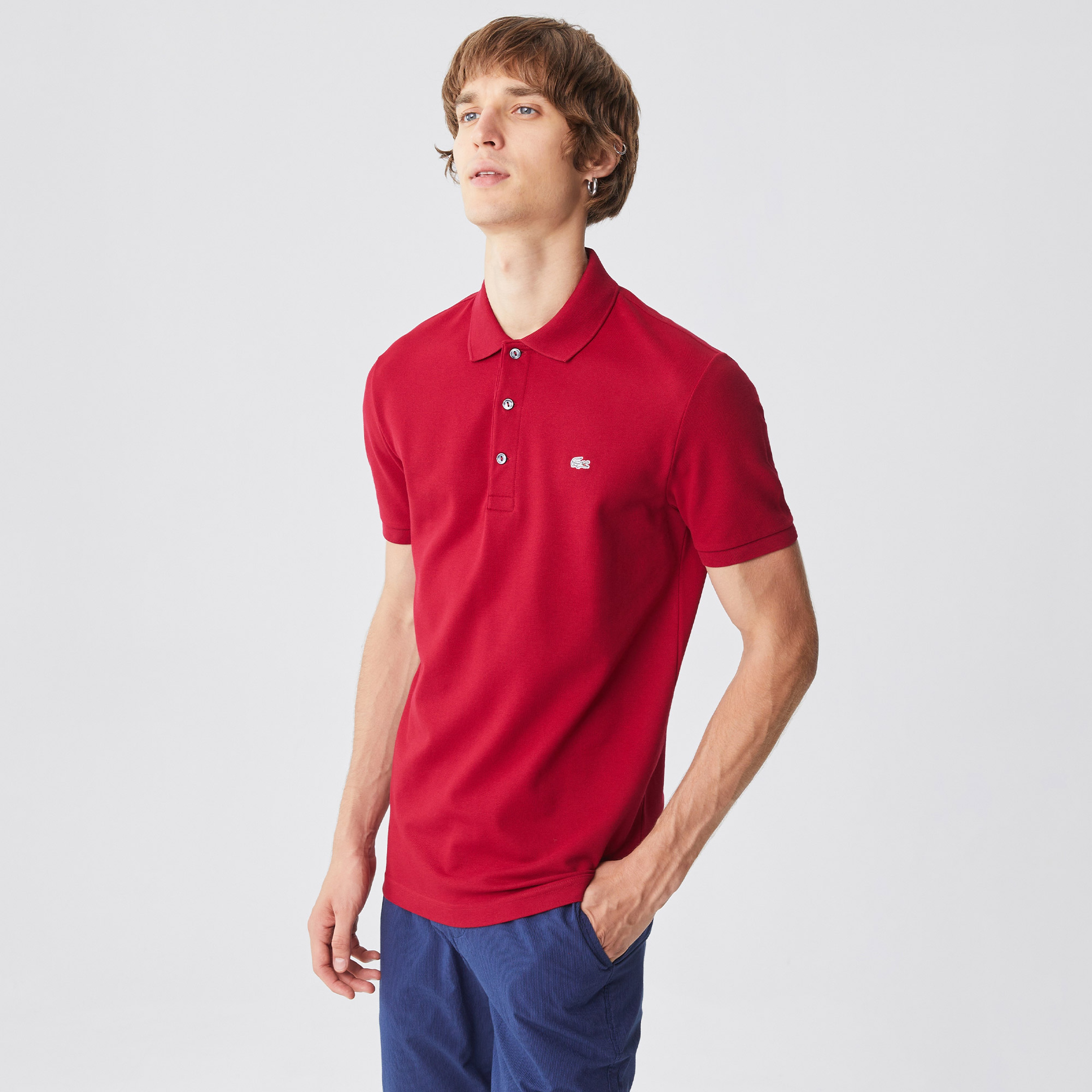 Lacoste Erkek Slim Fit Bordo Polo