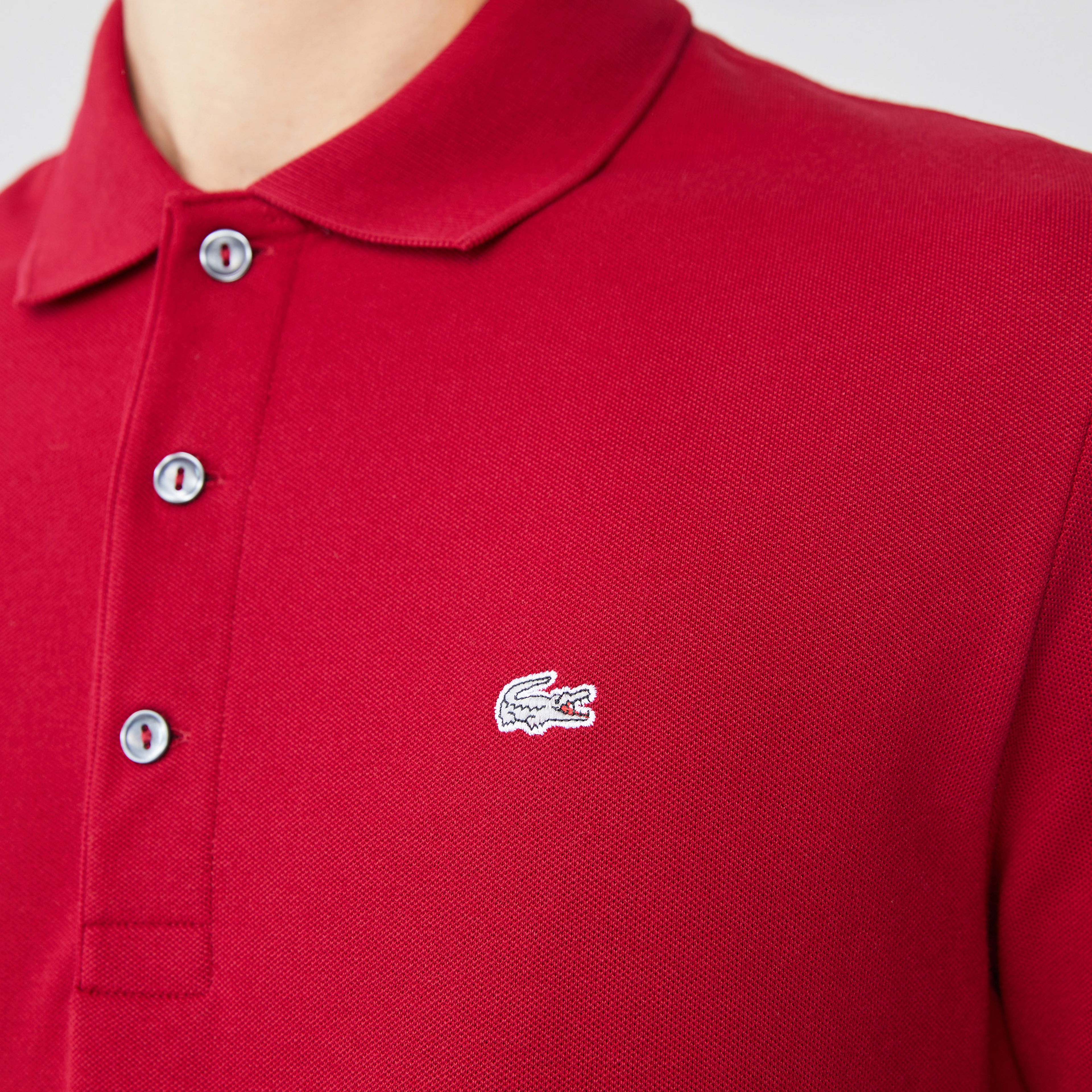 Lacoste Erkek Slim Fit Bordo Polo