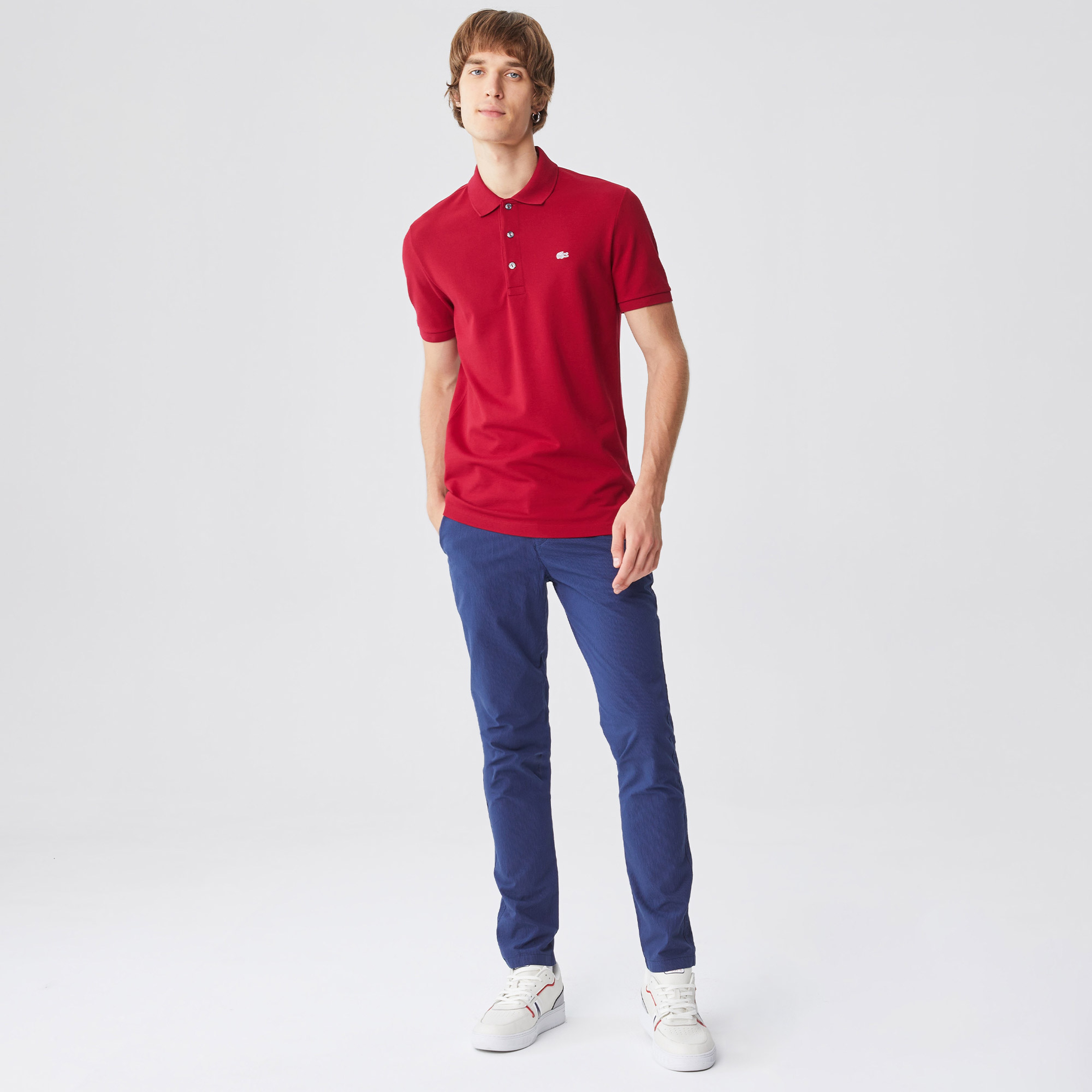 Lacoste Erkek Slim Fit Bordo Polo