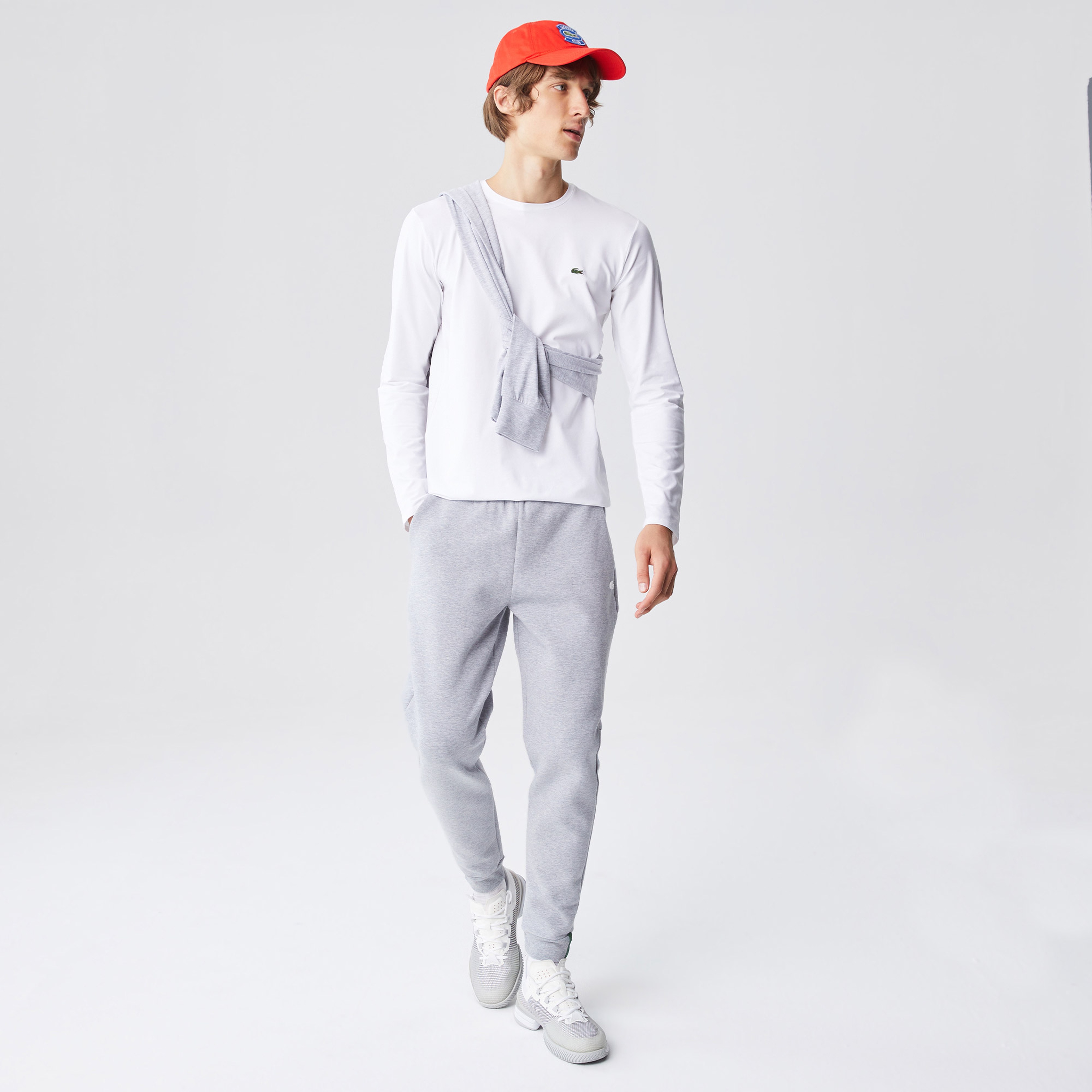 Erkek Regular Fit Uzun Kollu Bisiklet Yaka Beyaz T-Shirt