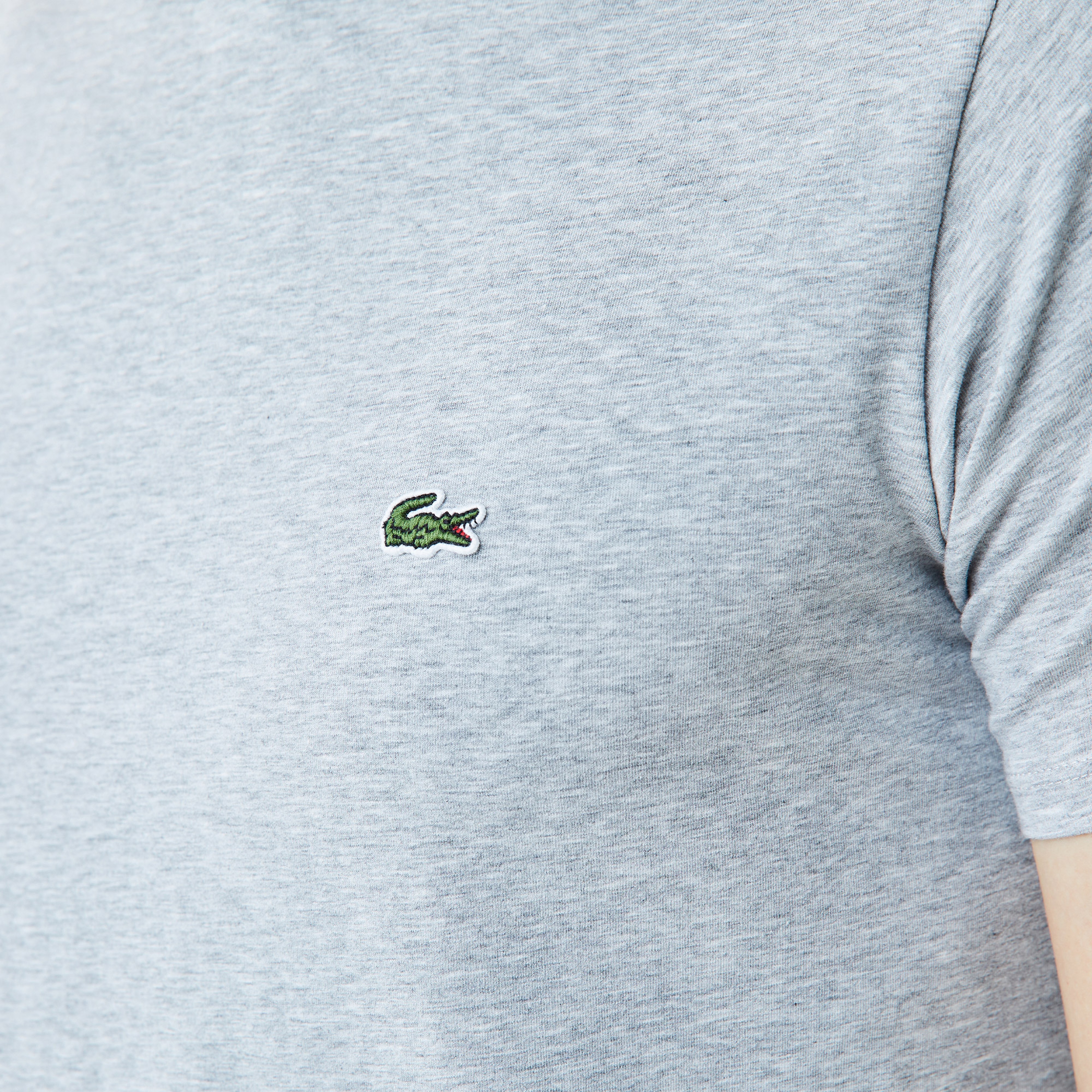 Erkek Slim Fit Bisiklet Yaka Gri T-Shirt