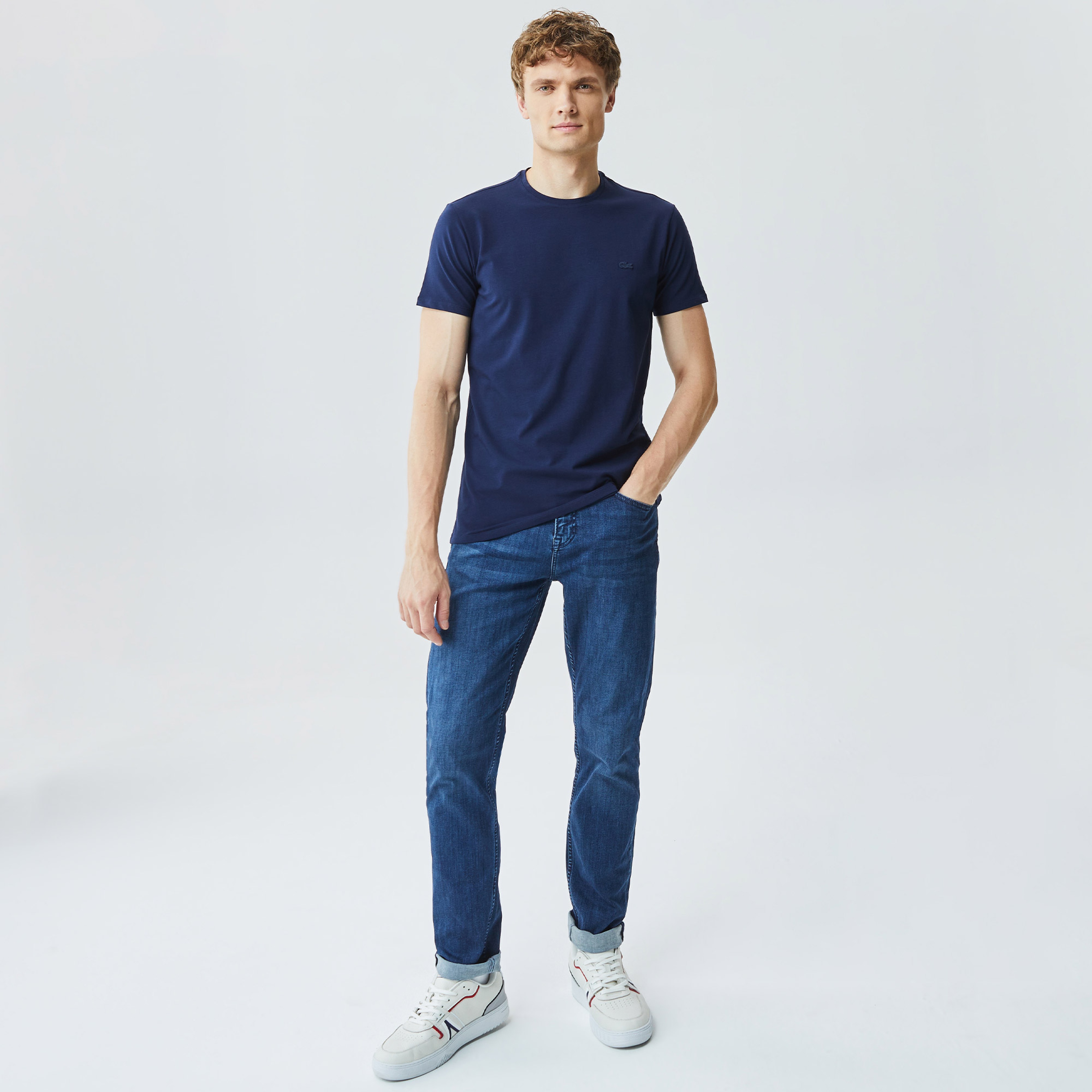 Lacoste Erkek Regular Fit Bisiklet Yaka Lacivert T-Shirt