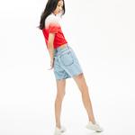 Lacoste Kadın Regular Fit Mavi Denim Bermuda
