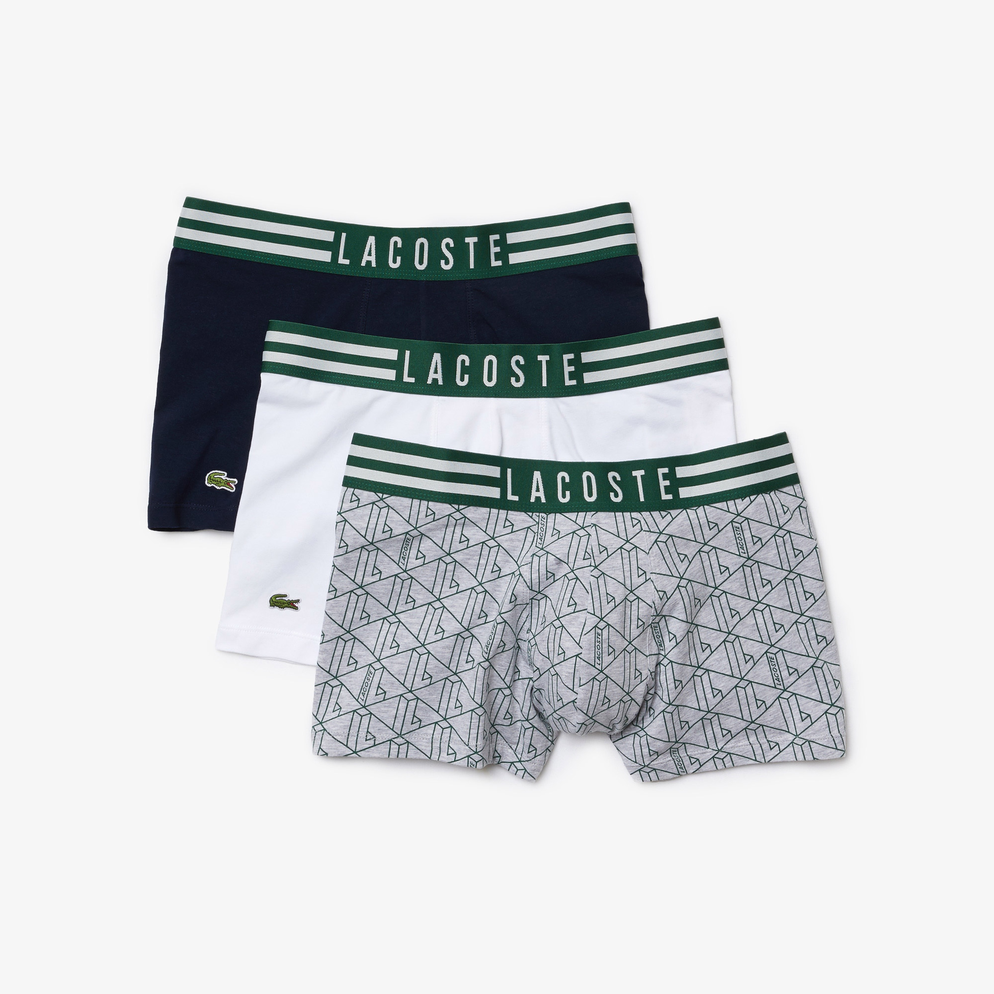 Lacoste Erkek Desenli 3'lü Renkli Boxer
