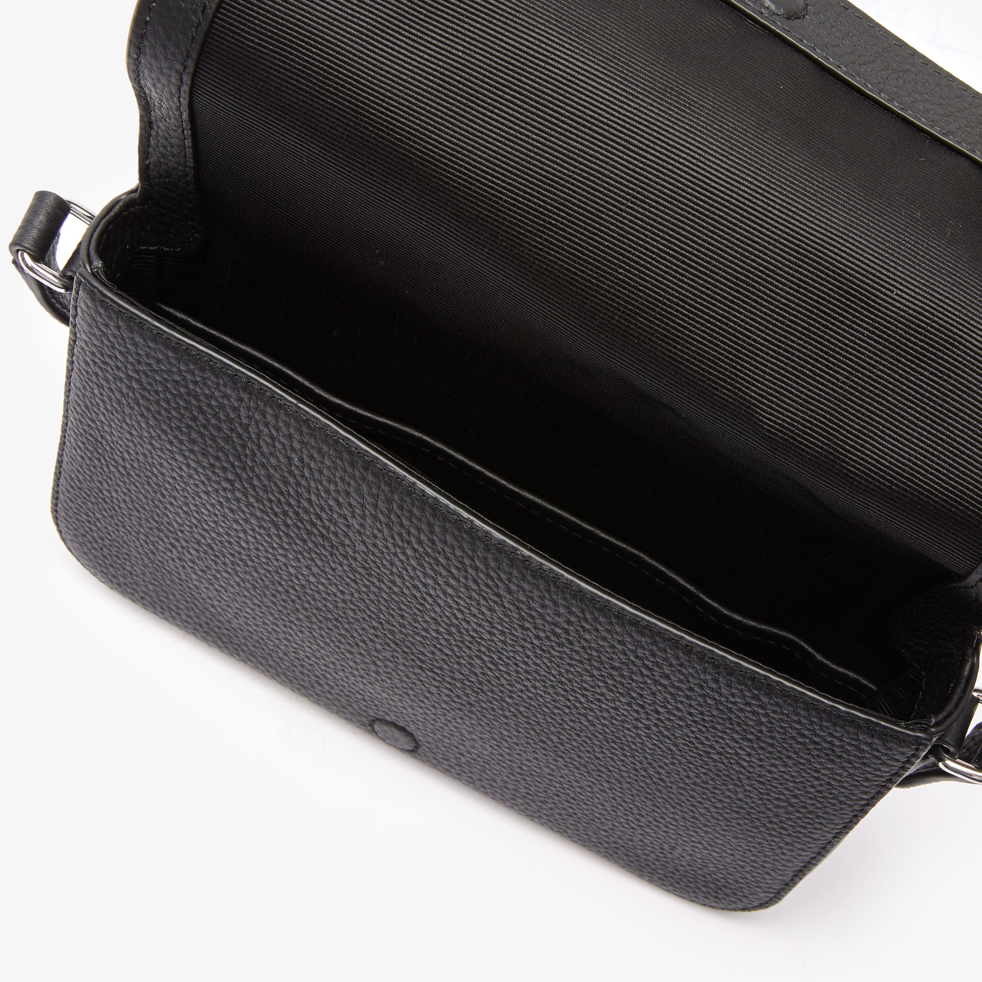 Lacoste Croco Crew Kadın Baskılı Deri Siyah Omuz Çantası