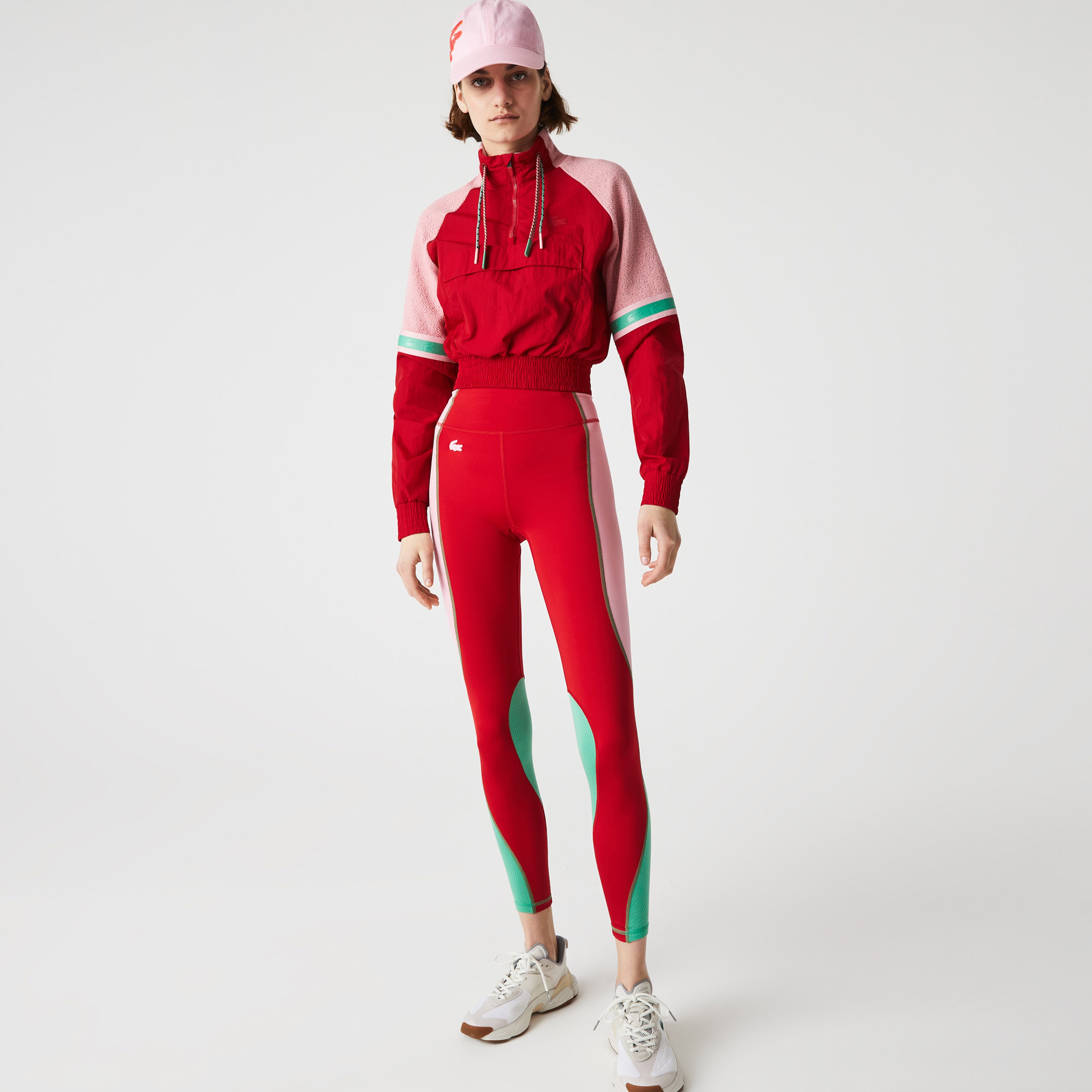 Lacoste SPORT Active Kadın Renk Bloklu Kırmızı Tayt