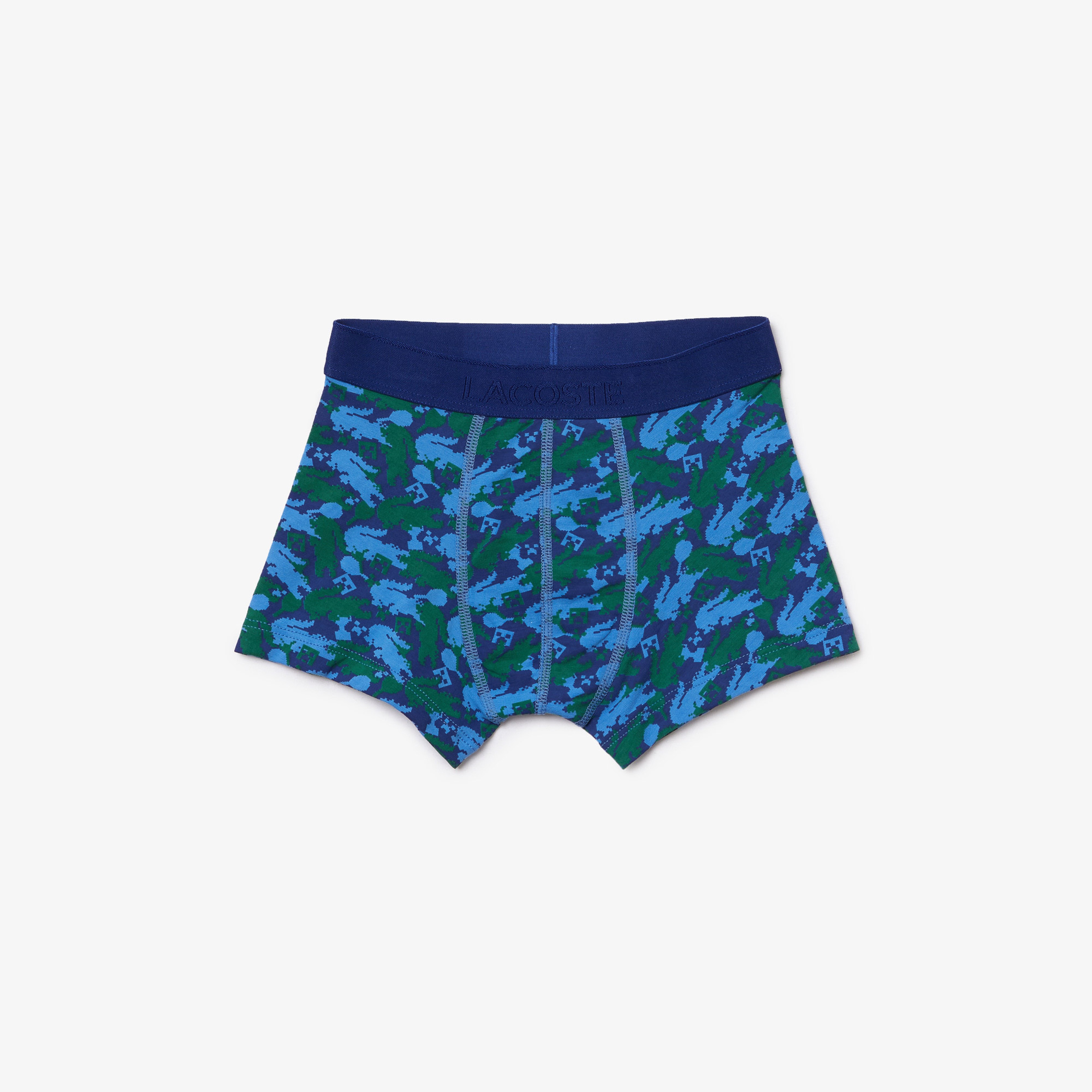 Lacoste X Minecraft Erkek Çocuk Desenli Mavi Boxer
