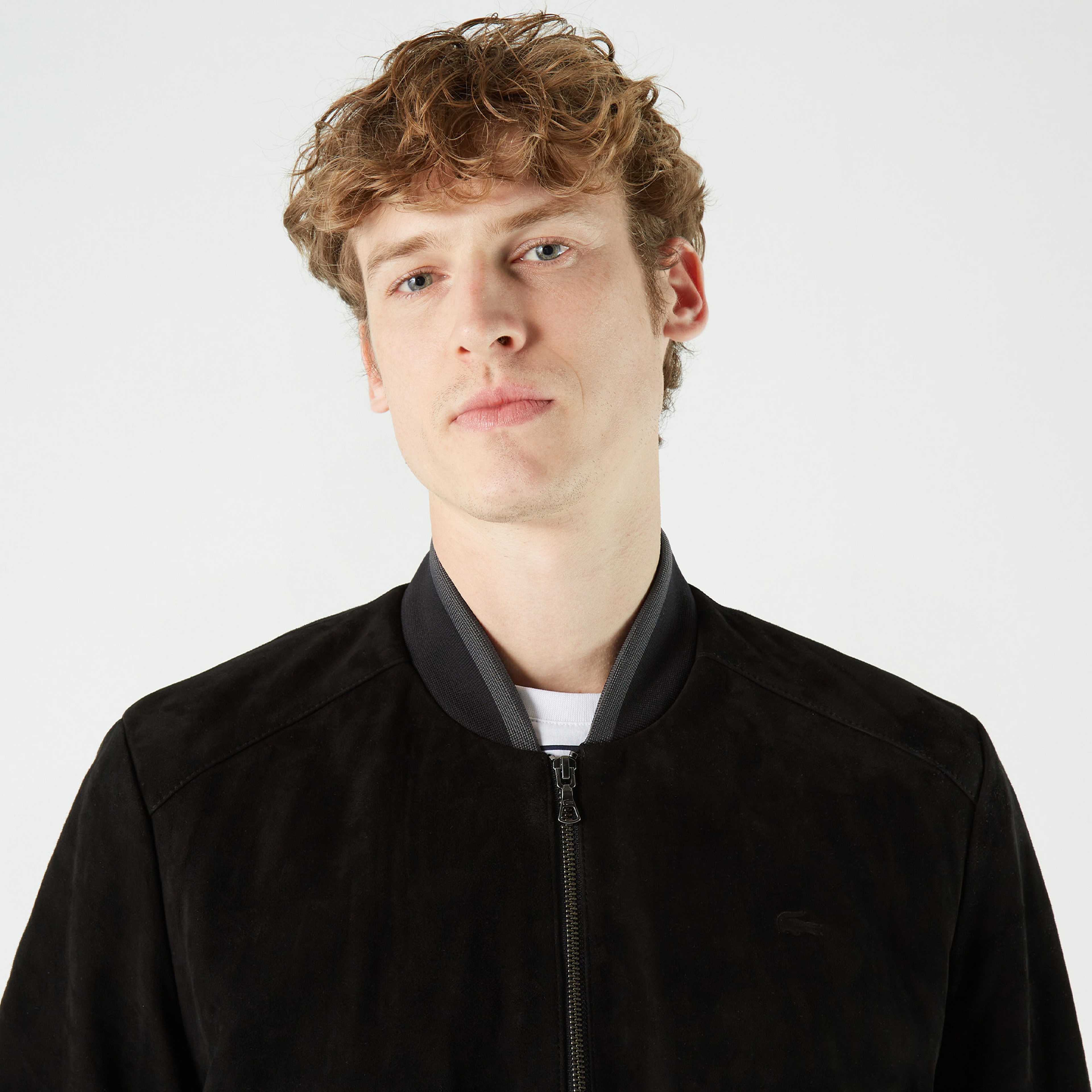 Lacoste Erkek Hakim Yaka Deri Siyah Ceket