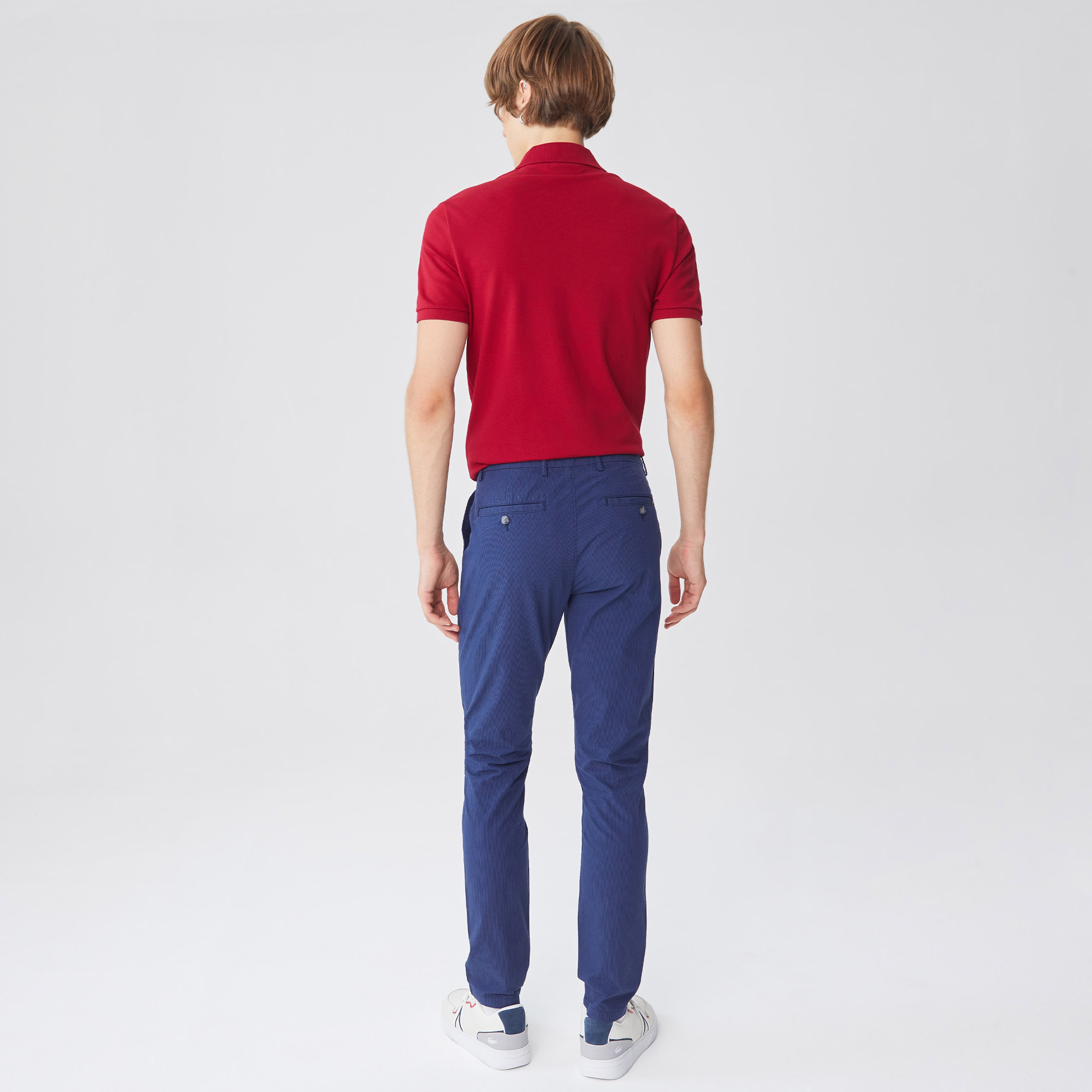 Lacoste Erkek Slim Fit Lacivert Gofre Pantolon