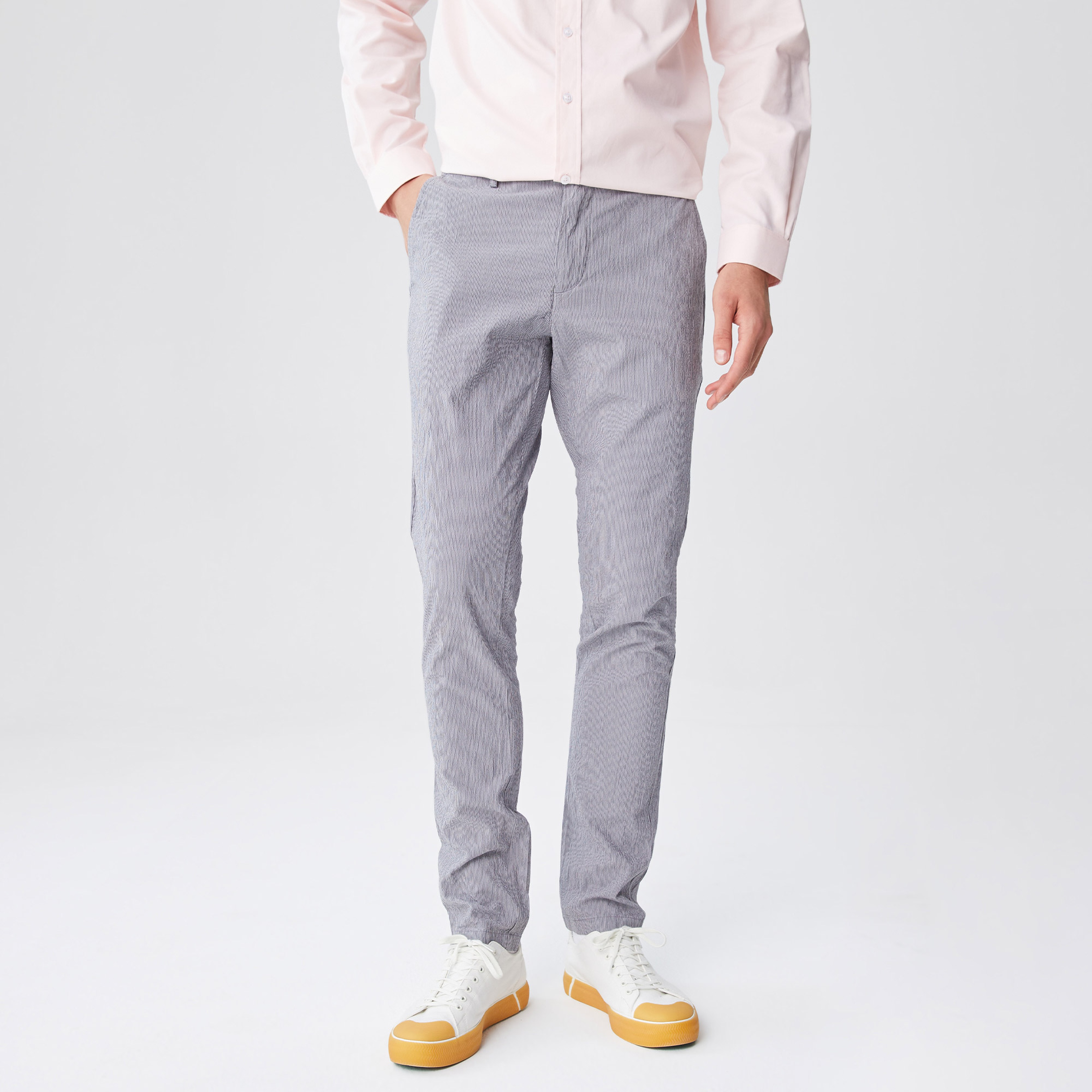 Lacoste Erkek Slim Fit Gri Gofre Pantolon