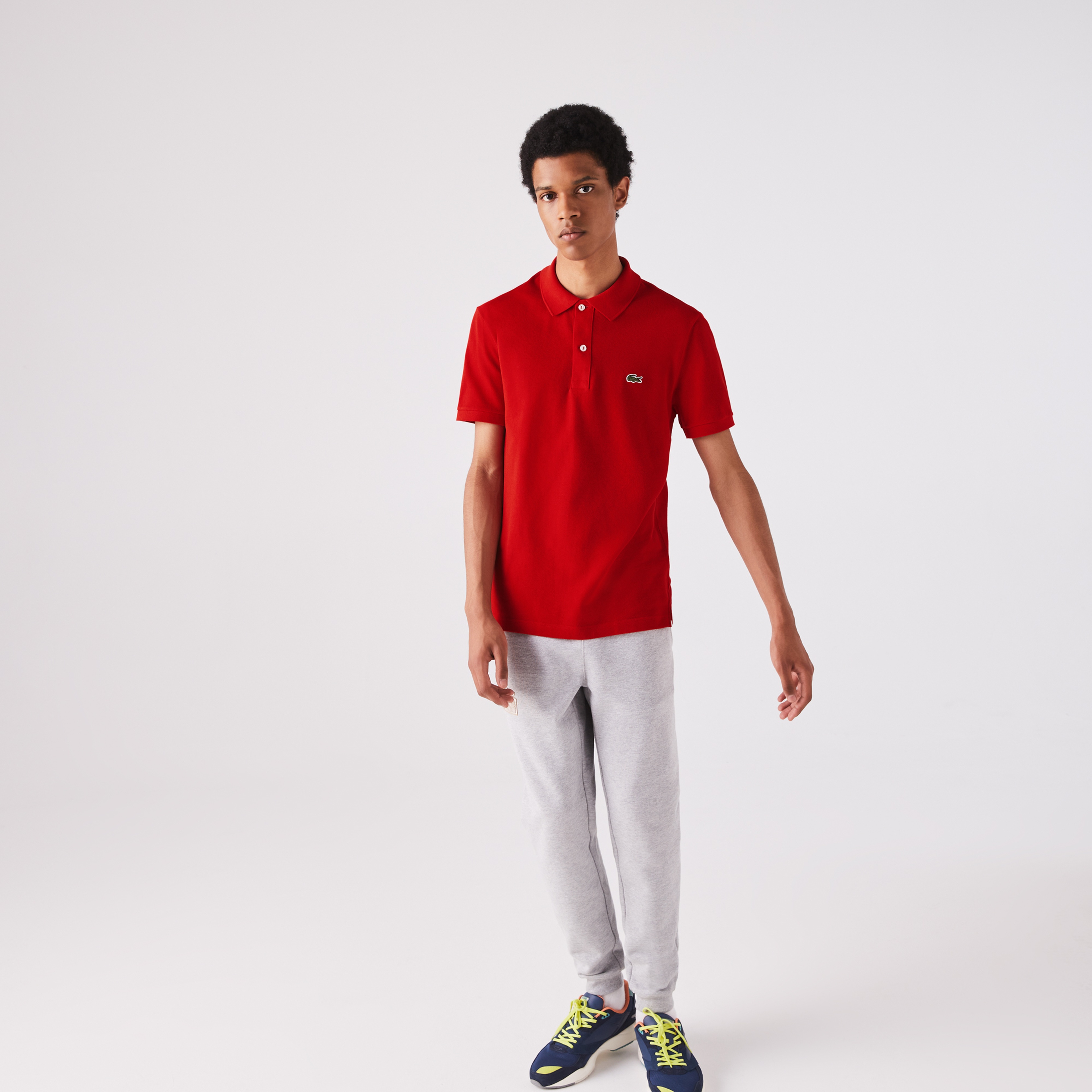 L.12.12 Erkek Slim Fit Polo Yaka Kırmızı Polo