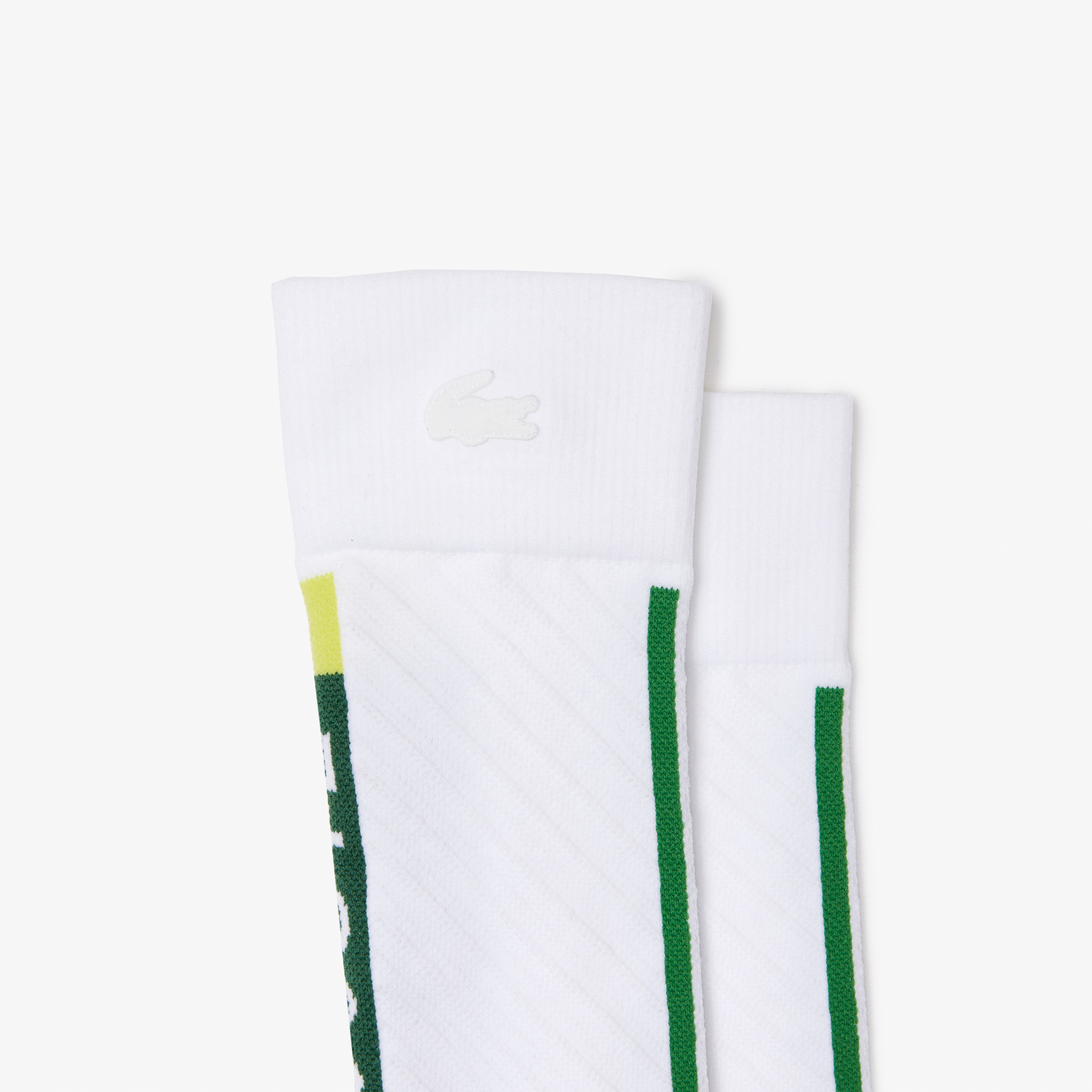 Lacoste SPORT Active Unisex Uzun Renk Bloklu Beyaz Çorap