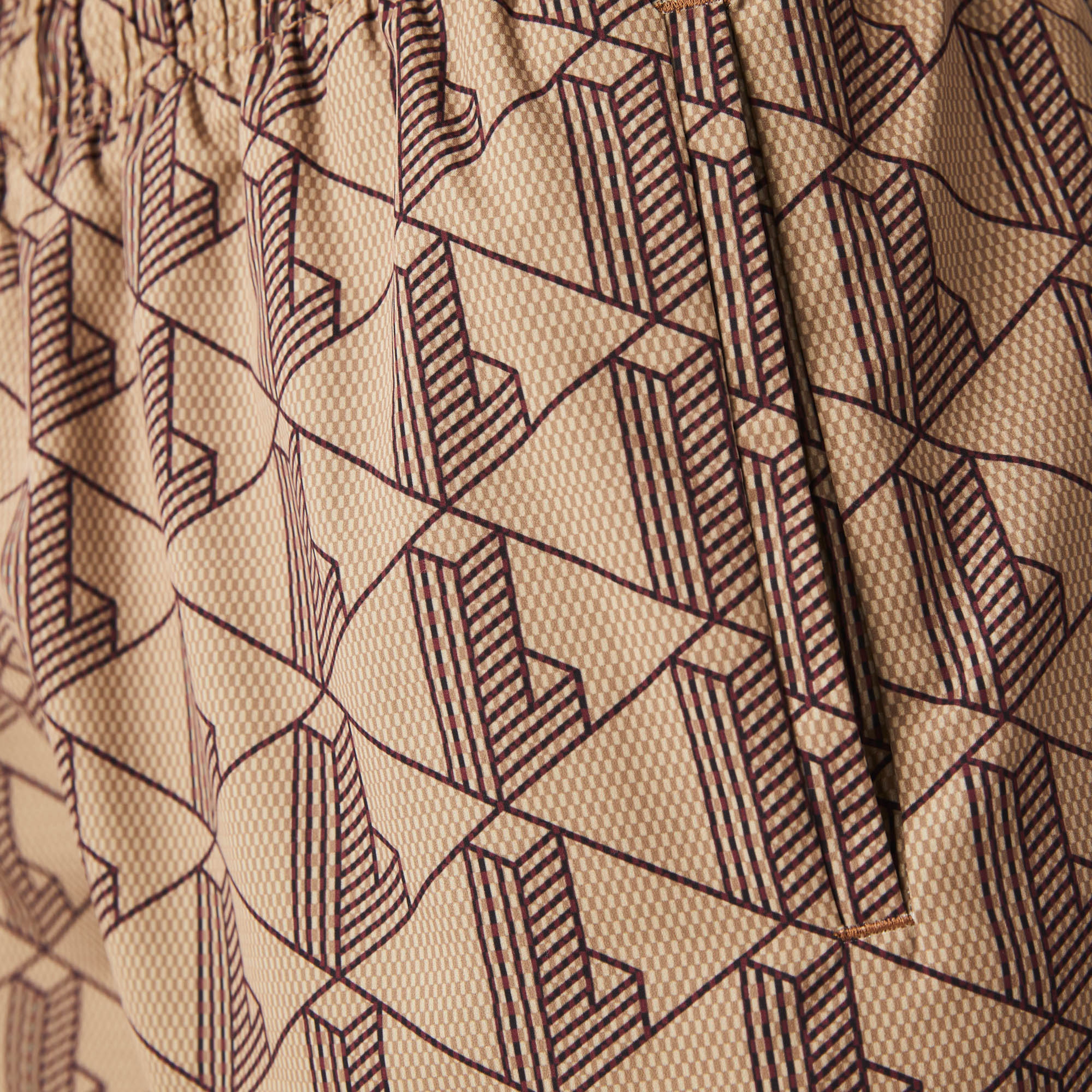 Lacoste L!Ve Monogram Erkek Bej Deniz Şortu