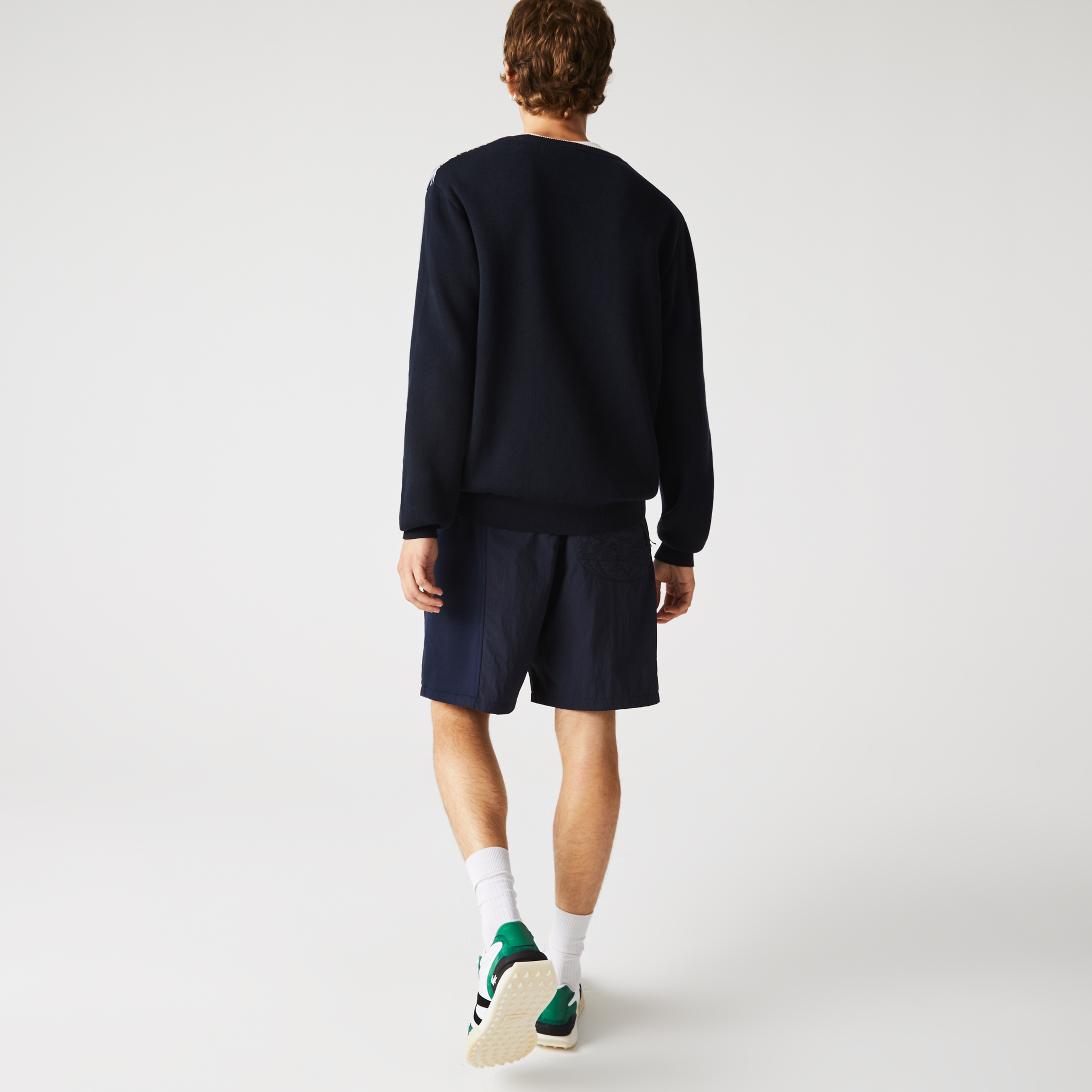 Lacoste L!VE Erkek Relaxed Fit Lacivert Bermuda
