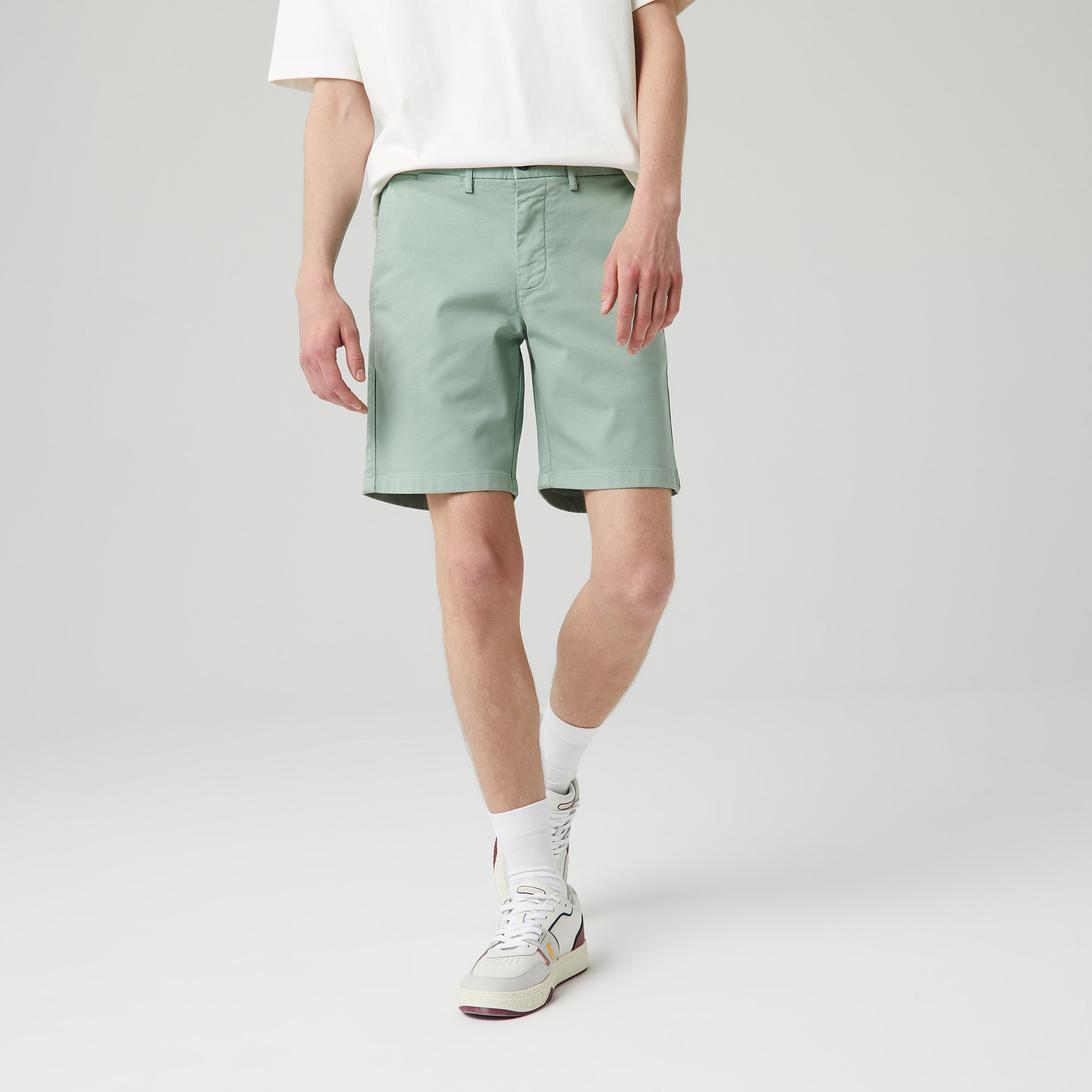 Erkek Slim Fit Yeşil Bermuda Şort