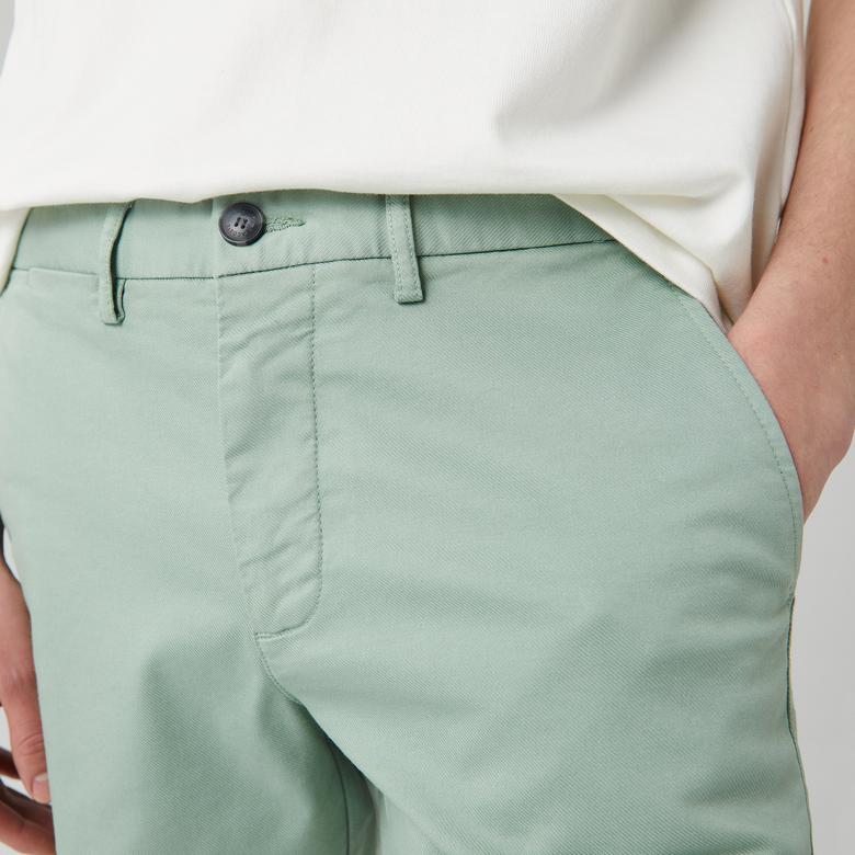 Erkek Slim Fit Yeşil Bermuda Şort