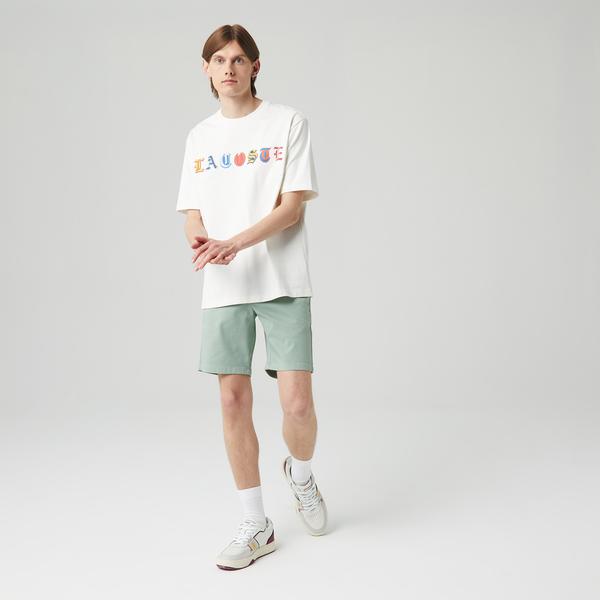 Erkek Slim Fit Yeşil Bermuda Şort