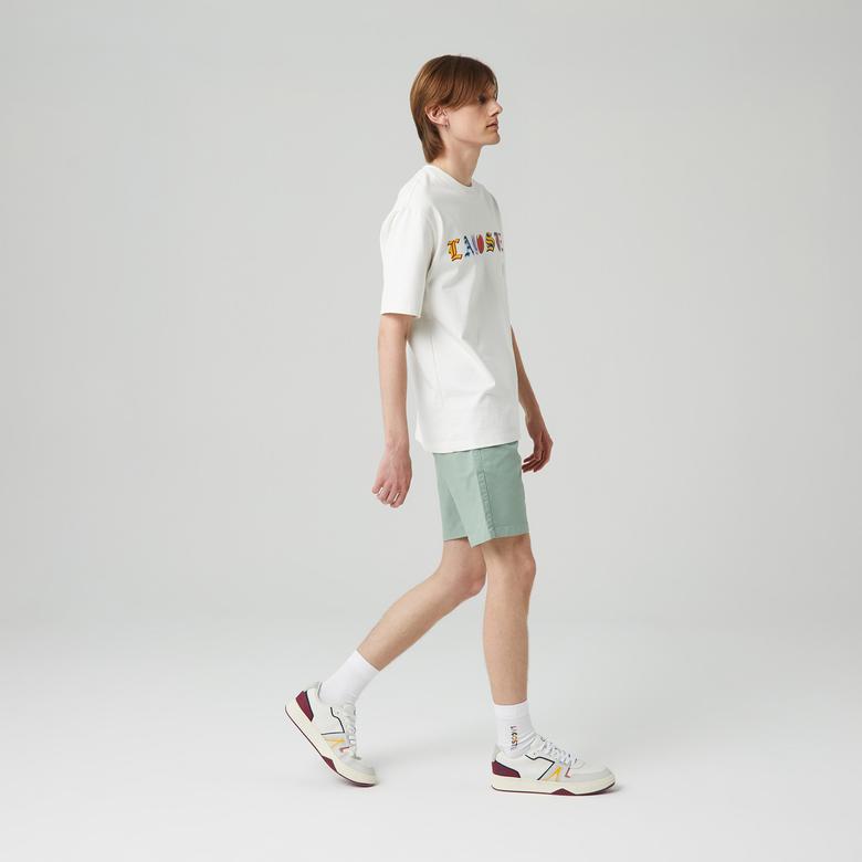 Erkek Slim Fit Yeşil Bermuda Şort