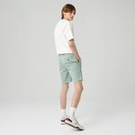 Erkek Slim Fit Yeşil Bermuda Şort