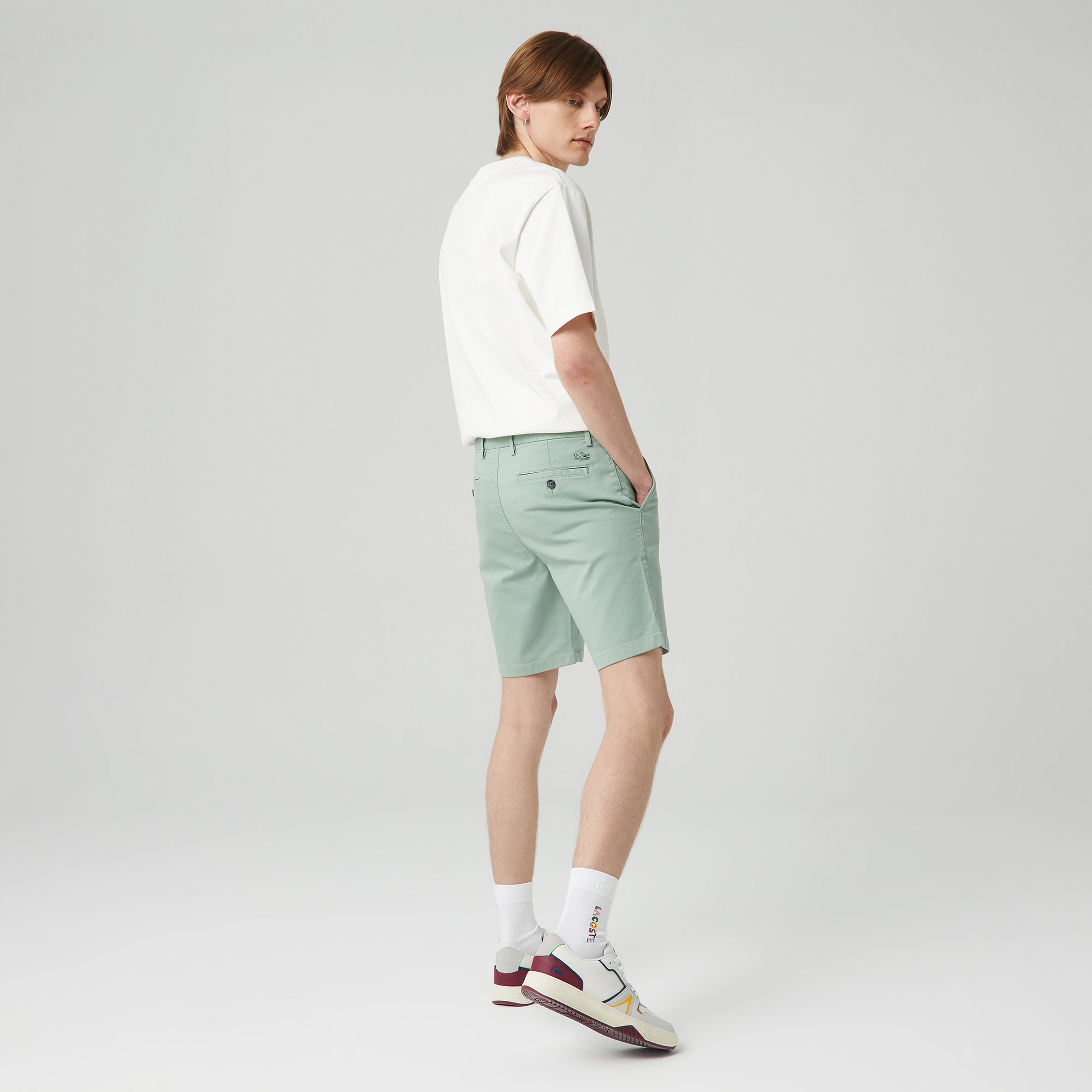 Erkek Slim Fit Yeşil Bermuda Şort