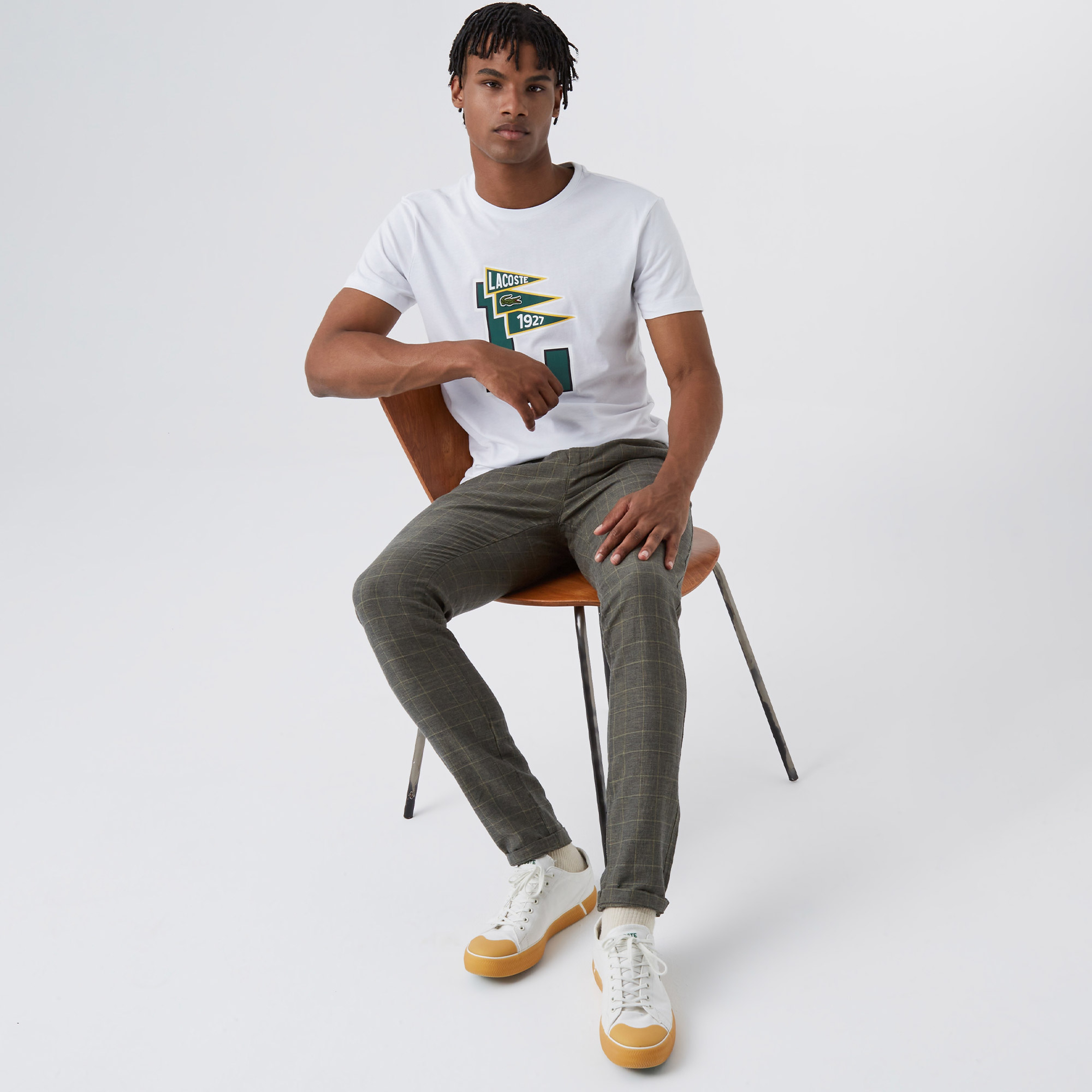 Lacoste Erkek Tapered Fit Desenli Yeşil Pantolon