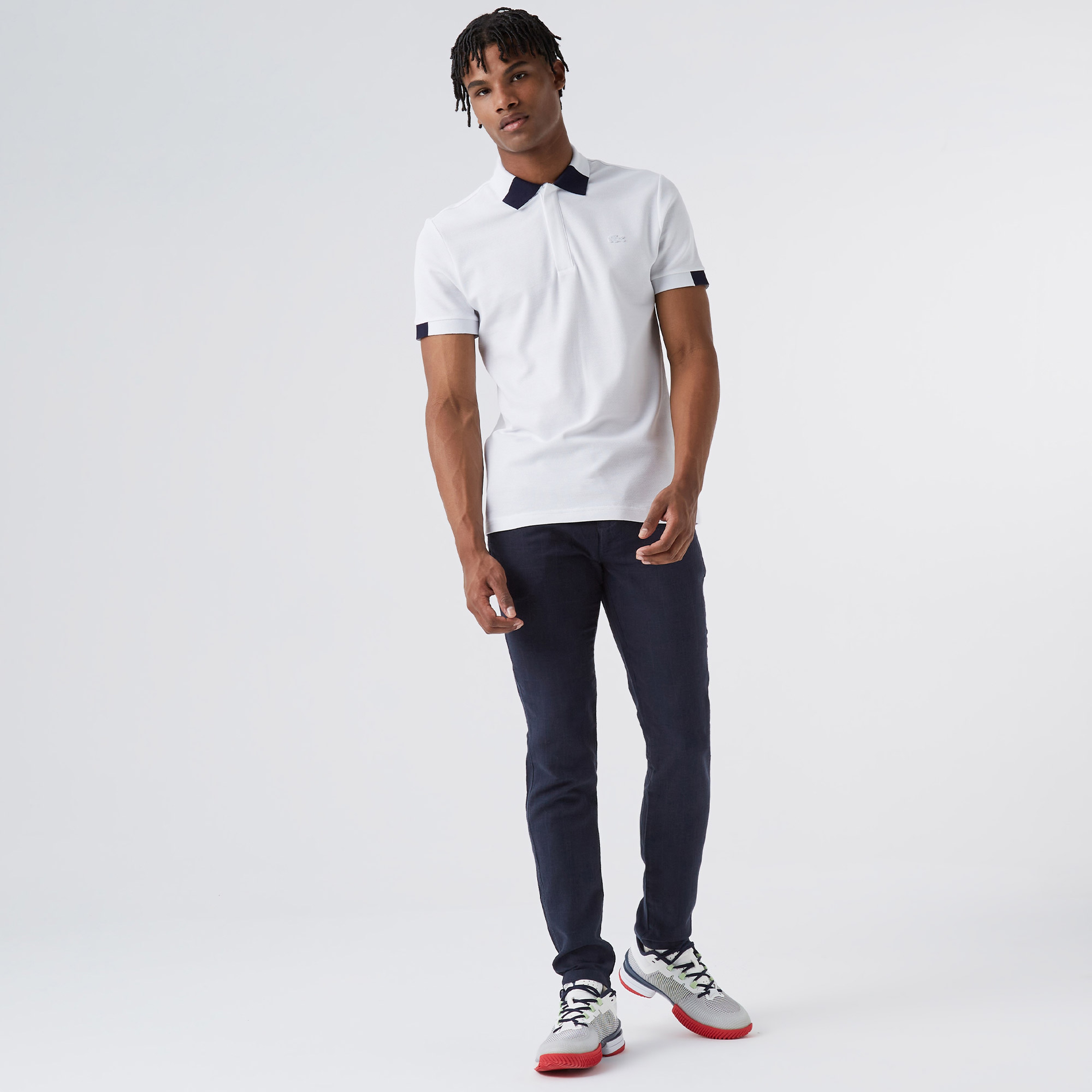 Lacoste Erkek Tapered Fit Desenli Lacivert Pantolon
