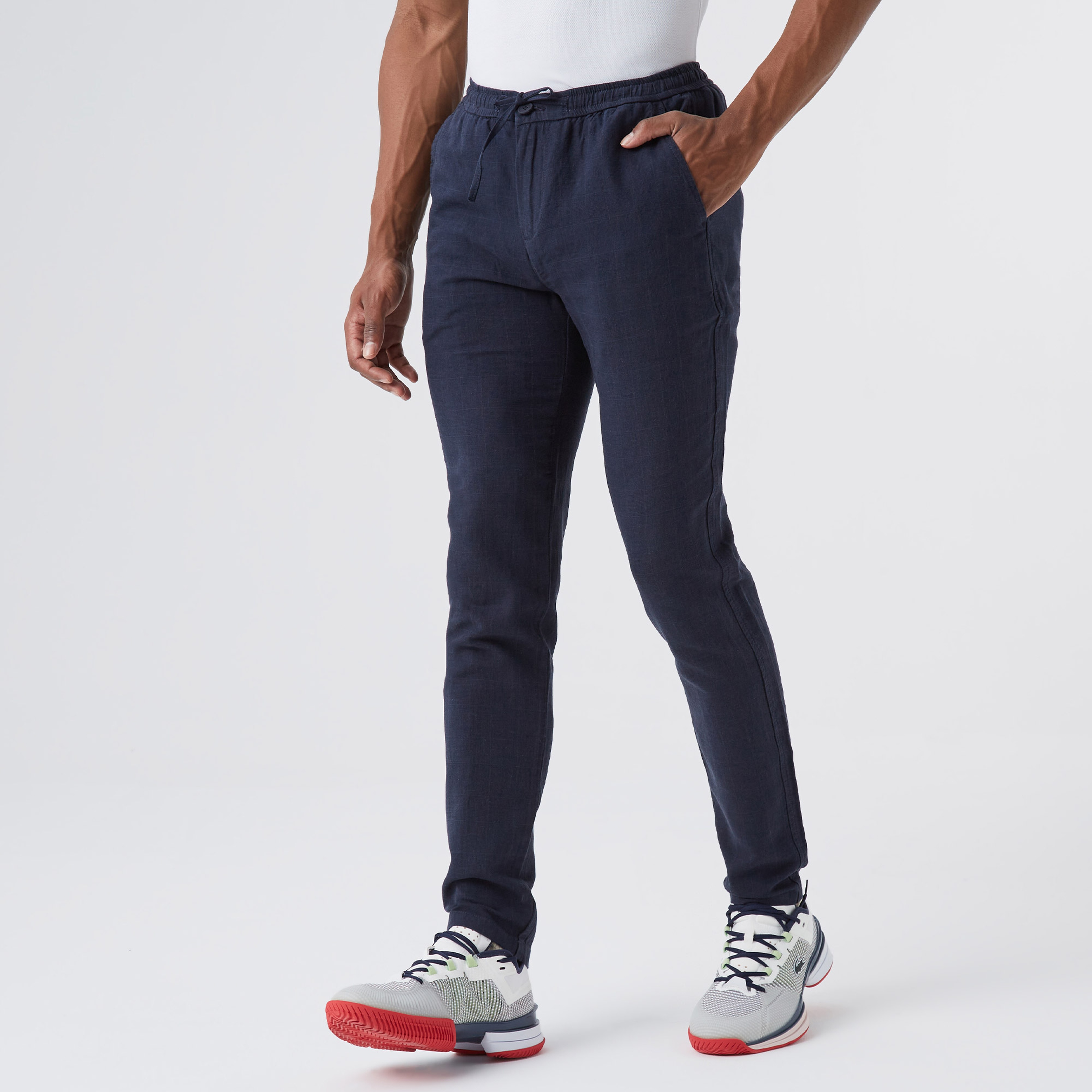 Lacoste Erkek Tapered Fit Desenli Lacivert Pantolon