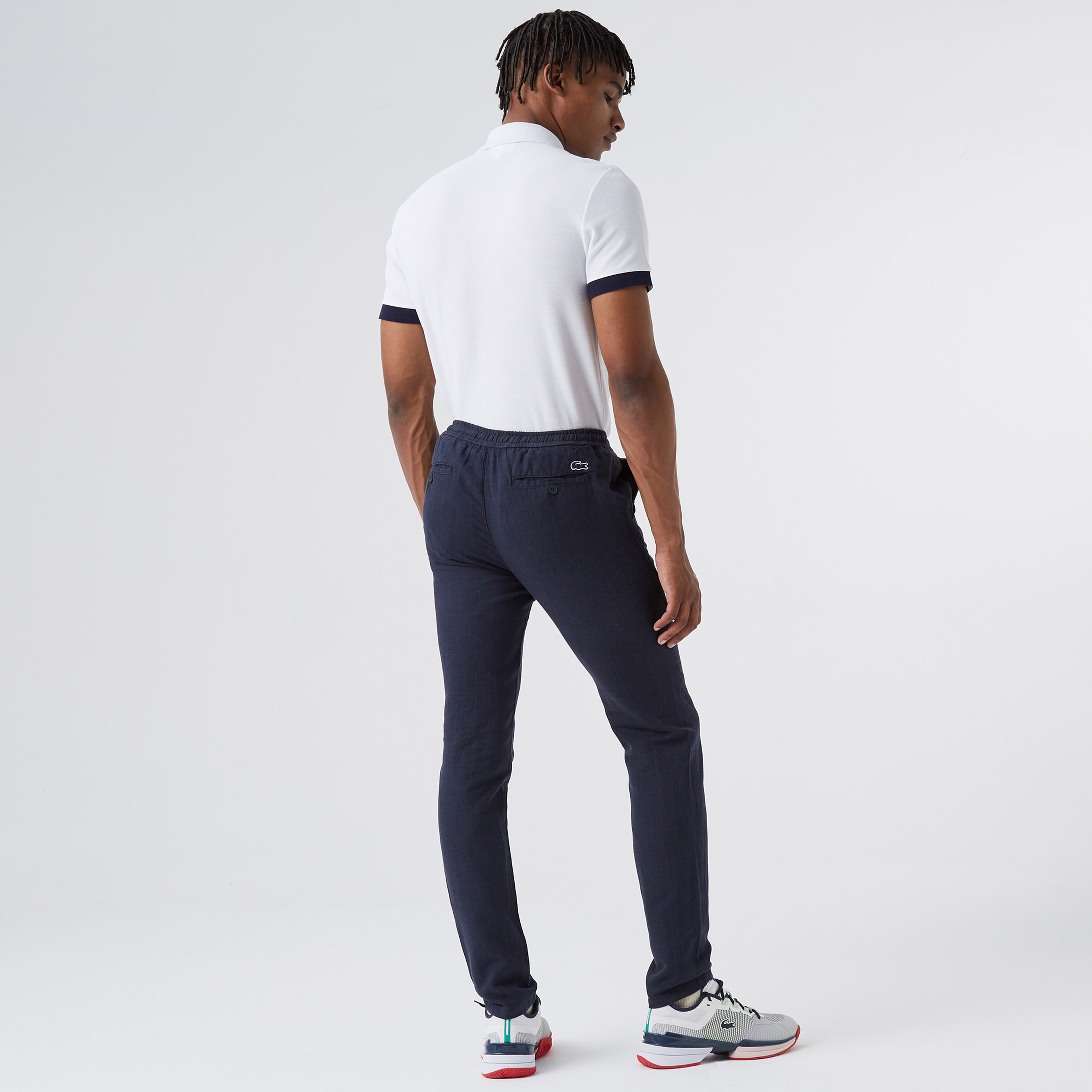 Lacoste Erkek Tapered Fit Desenli Lacivert Pantolon
