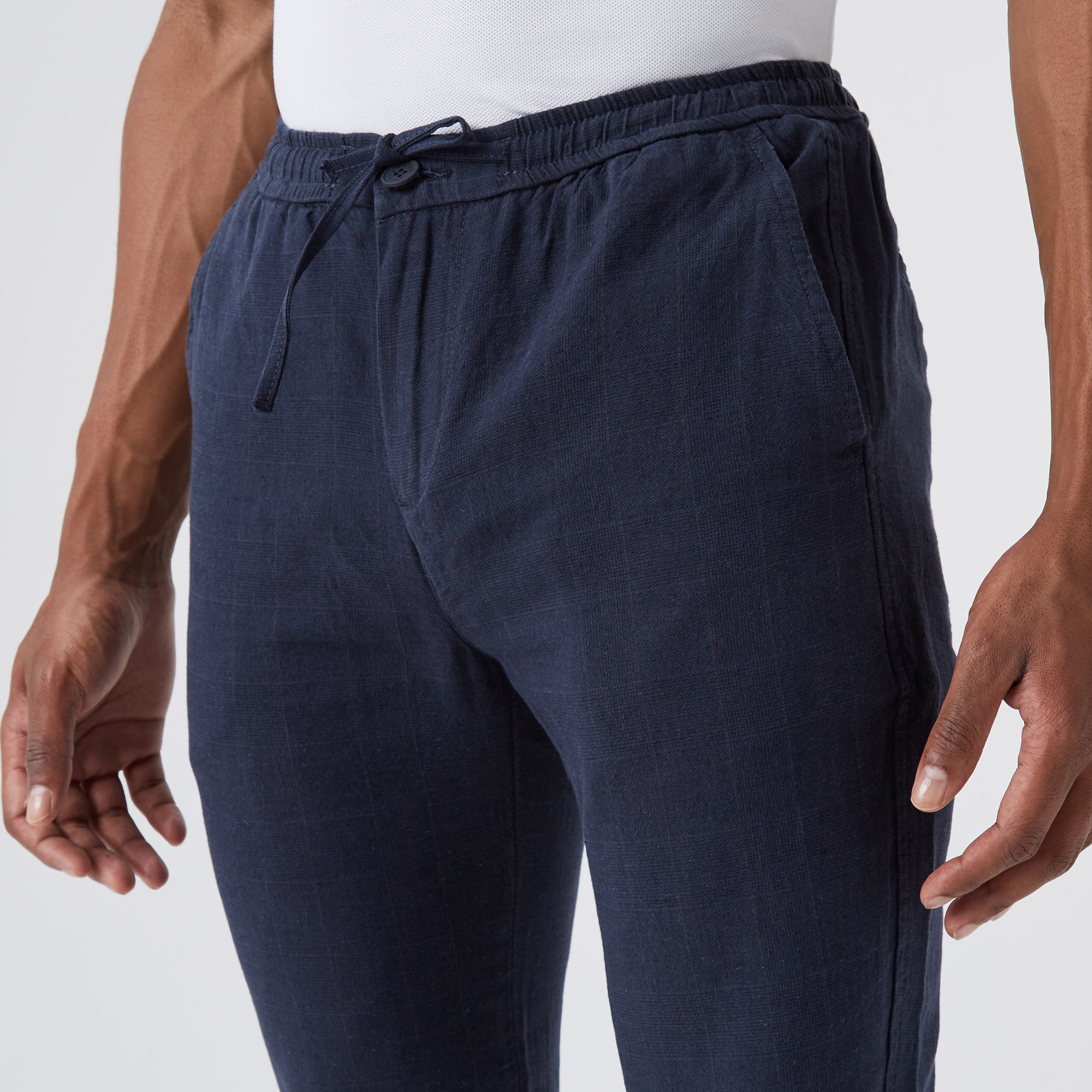 Lacoste Erkek Tapered Fit Desenli Lacivert Pantolon