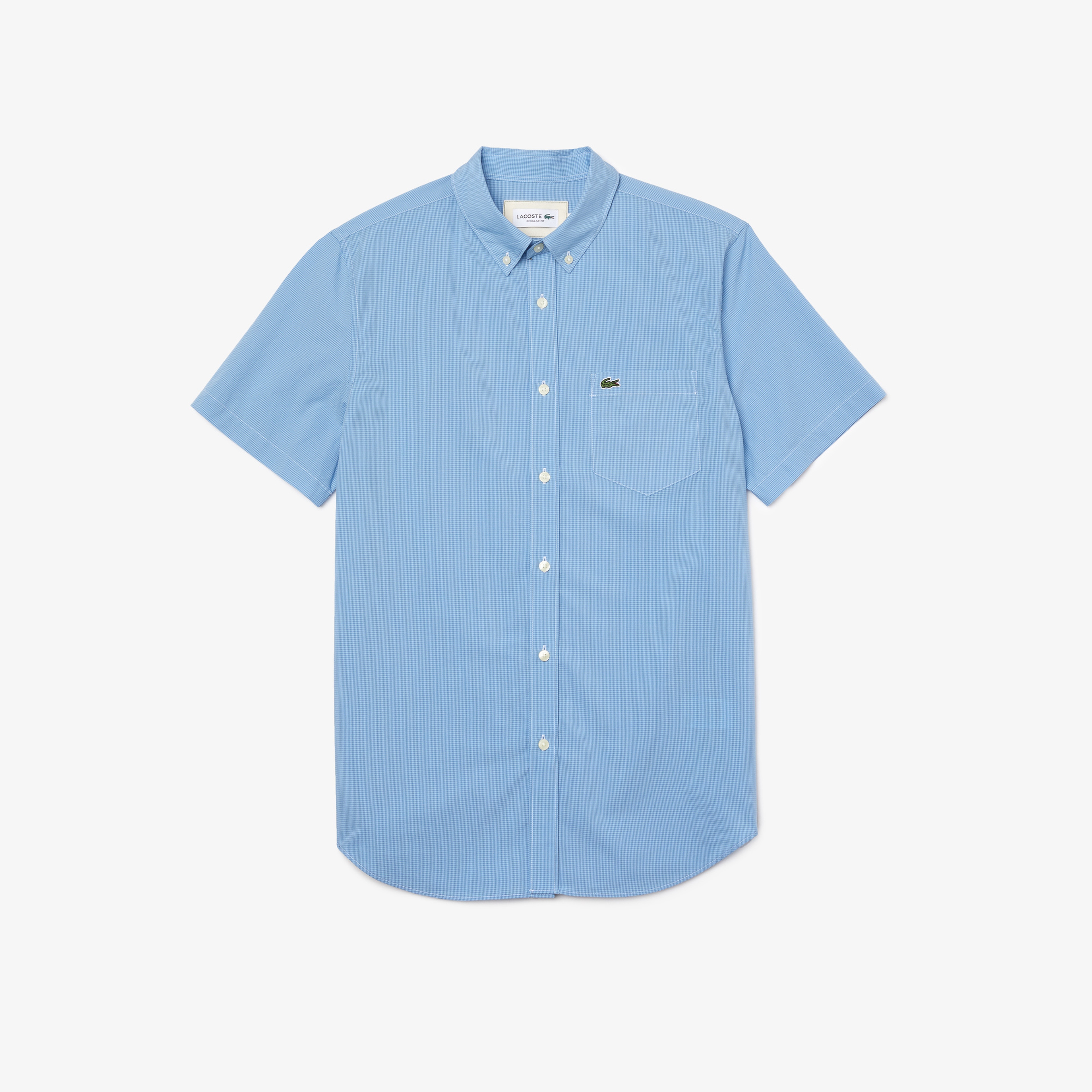 Lacoste Erkek Regular Fit Kısa Kollu Çizgili Mavi Gömlek