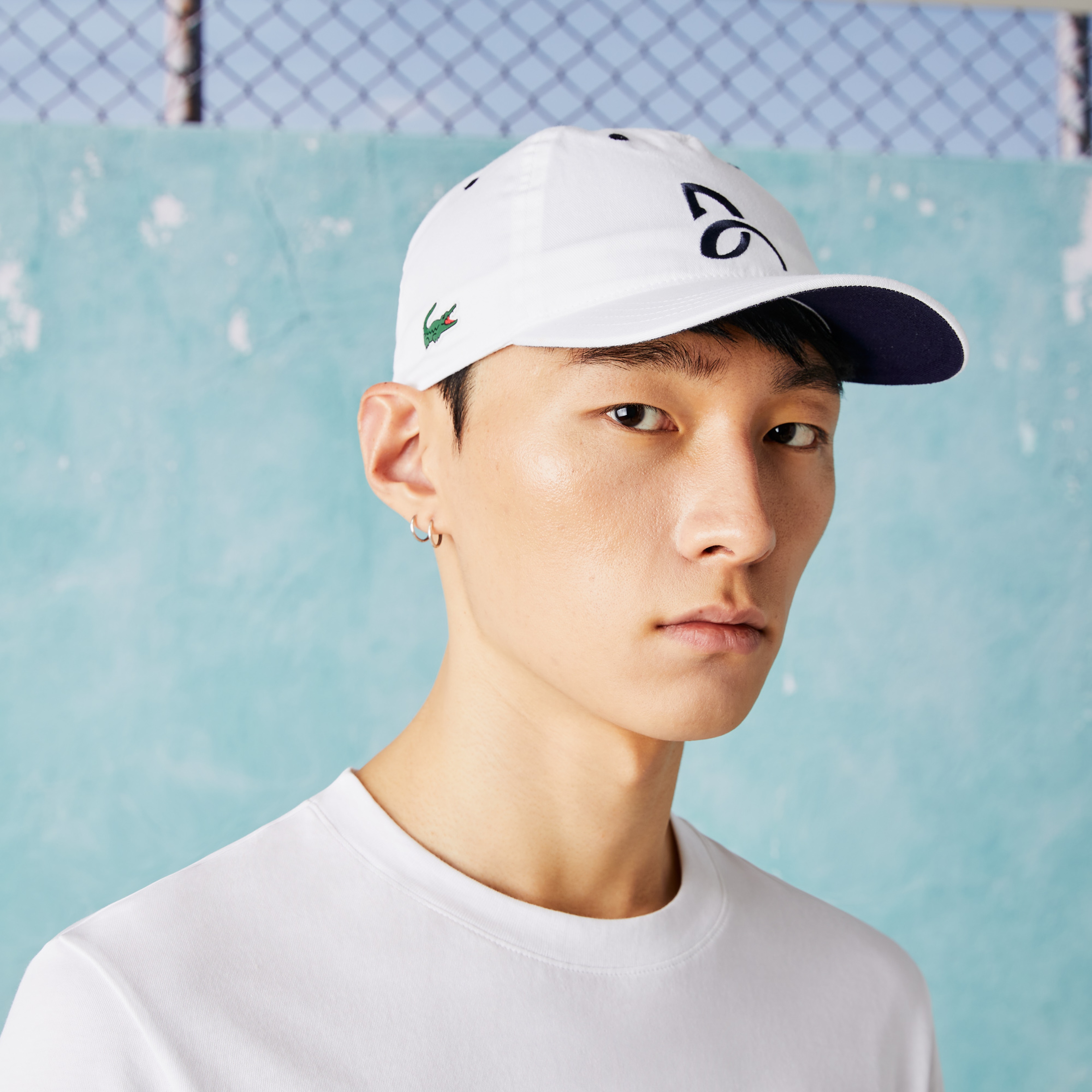 Lacoste SPORT Erkek Regular Fit Bisiklet Yaka Baskılı Beyaz T-Shirt