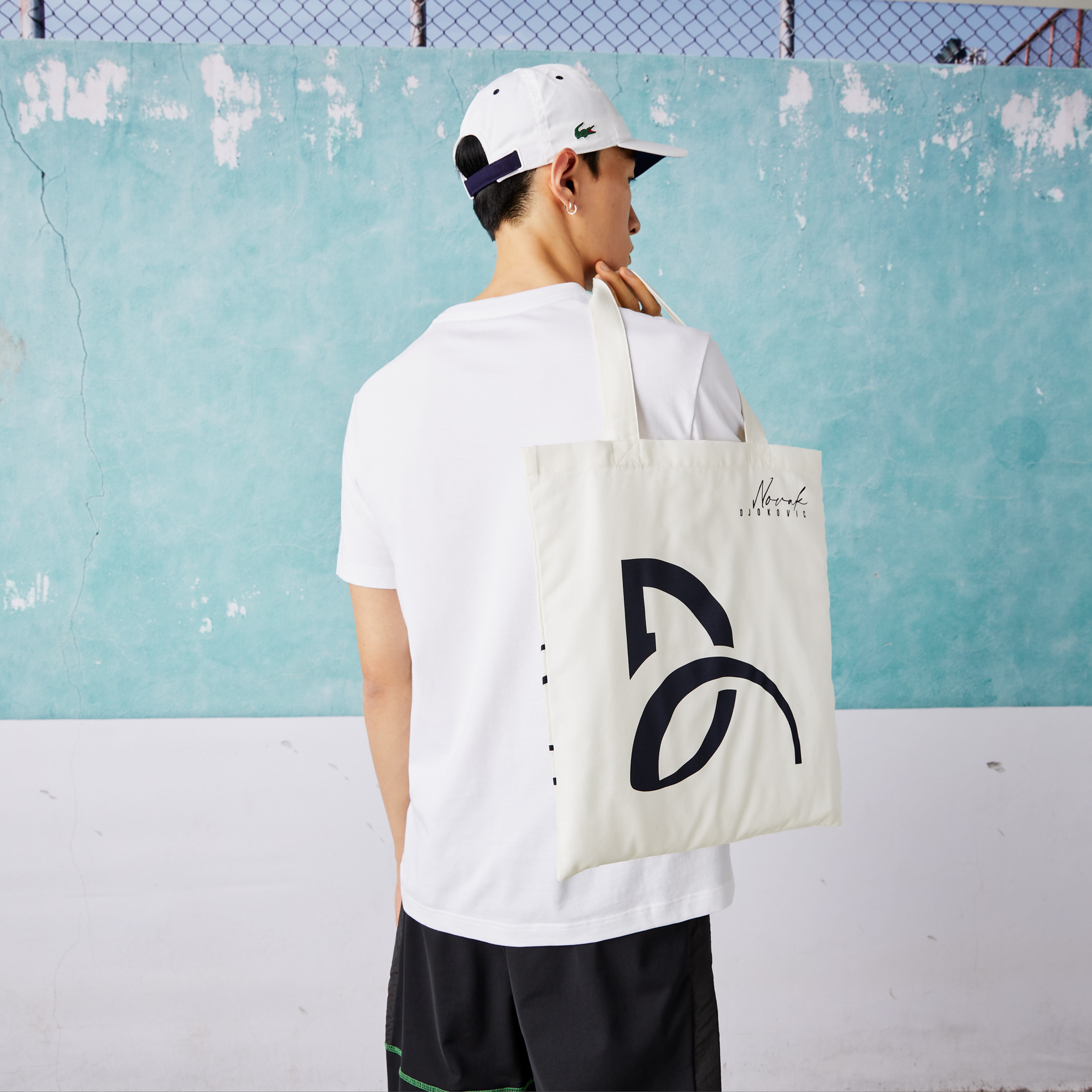 Lacoste SPORT Erkek Regular Fit Bisiklet Yaka Baskılı Beyaz T-Shirt